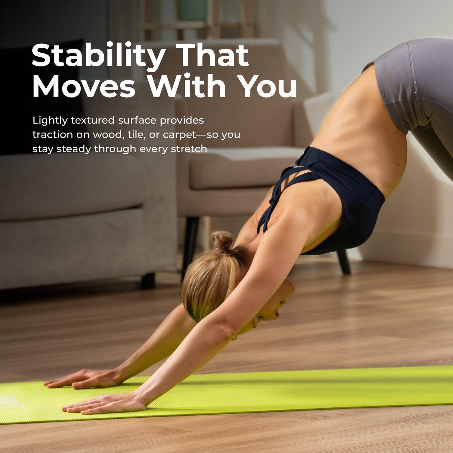 Sunny Health & Fitness Exercise Yoga Mat – Firm Studio Support for Stability & Grounded Balance – Durable, Tear-Resistant & Portable for Yoga, Pilates & Floor Workouts- Pink– NO. 031-PK