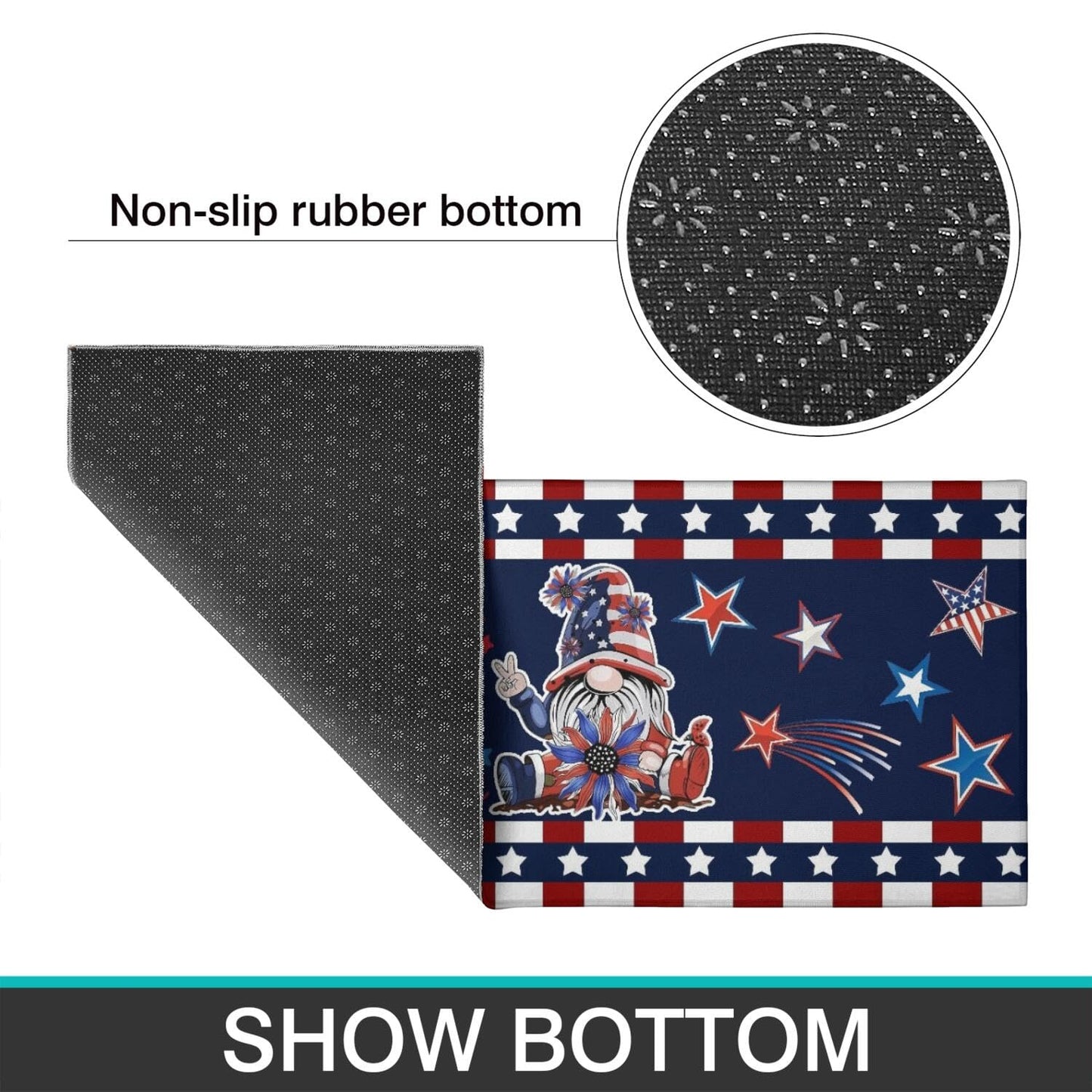 American Patriotic Farmhouse Kitchen Rugs Sets of 2,4th of July Memorial Day Independence Day Mats for Floor,Liberty Freedom Non Slip Holiday Decor Mat for Sink, Laundry, Office 17"x 47"+17"x 30"