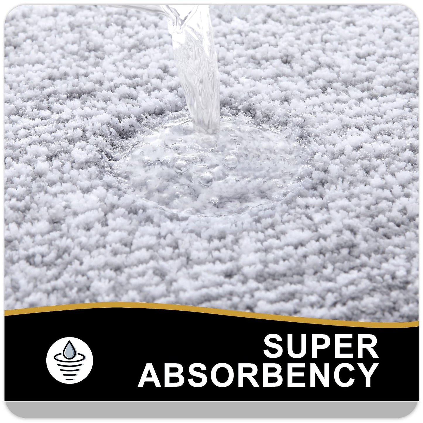 OLANLY Small Bathroom Rugs 24x16, Extra Soft and Absorbent Microfiber Bath Rugs, Non-Slip, Machine Washable, Quick Dry Shaggy Bath Carpet, Bath Mats for Bathroom Floor, Tub, Shower, Grey