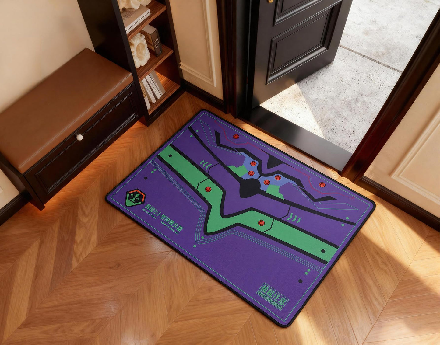 Office Chair Mat | Non-Slip Hard Floor Chair Mat 35"×47" | Evangelion Unit-01 Mech Inspired Design by TREASURE CASE