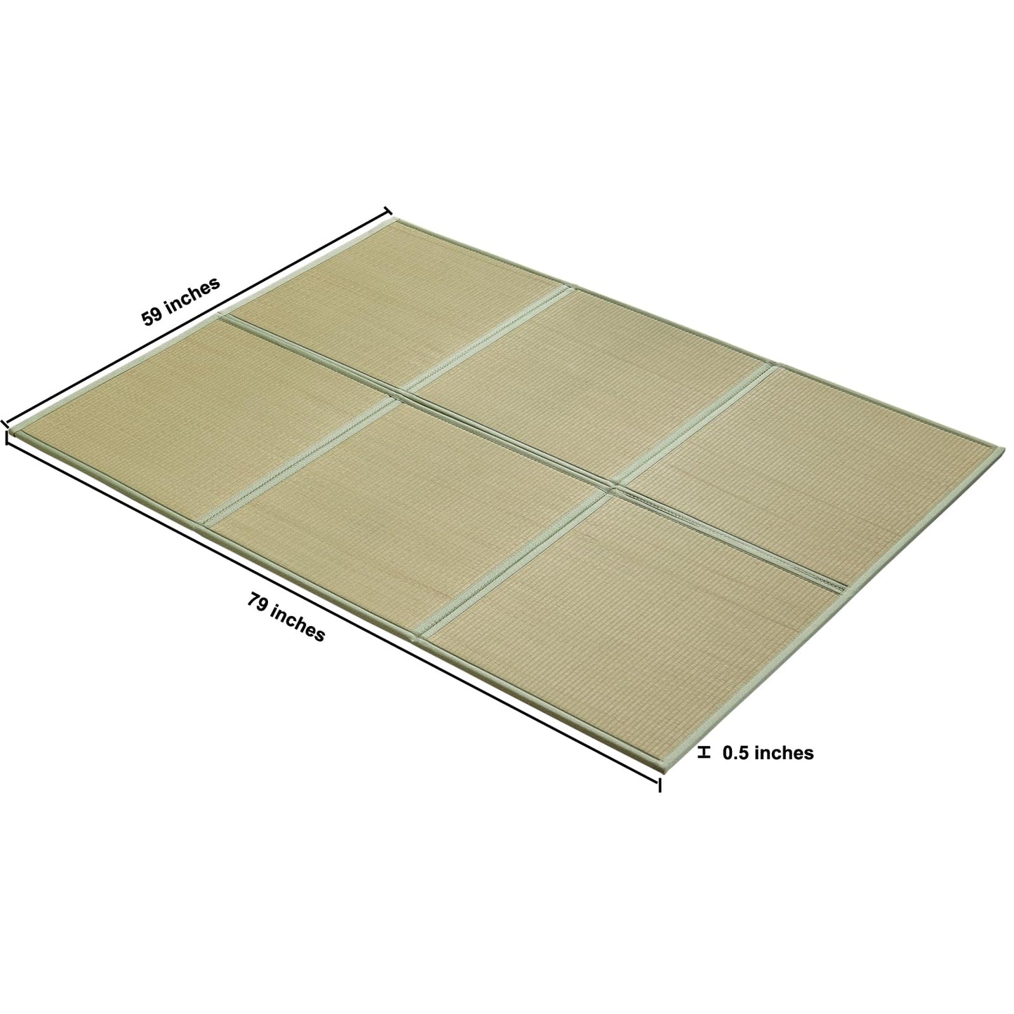 KITBRHOME Natural Rush Grass Floor Tatami Mat,Queen, 79" x 59" x 0.5"