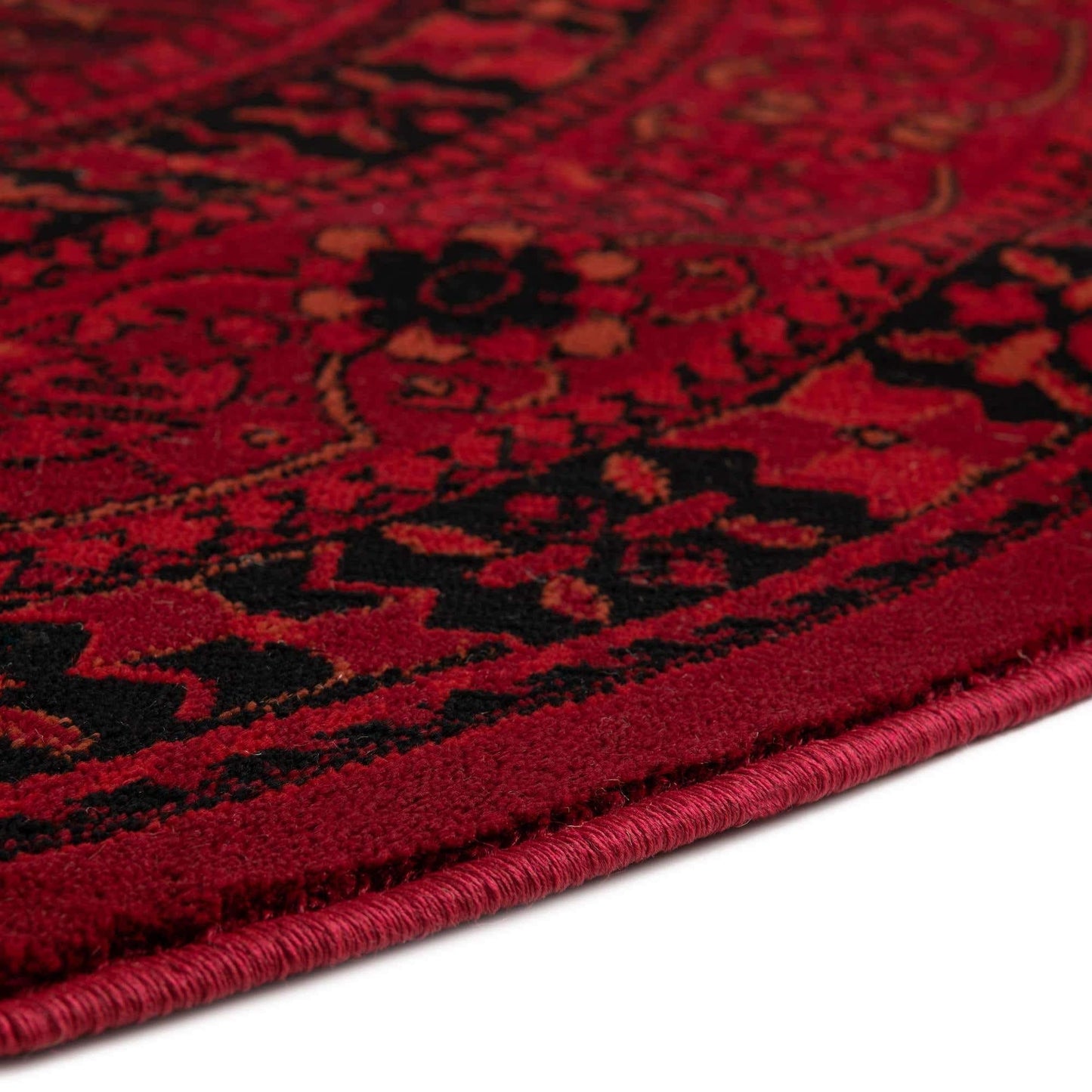 Unique Loom Tekke Collection Area Rug - Sheibani (5' 3" x 8' Oval, Red/ Black)