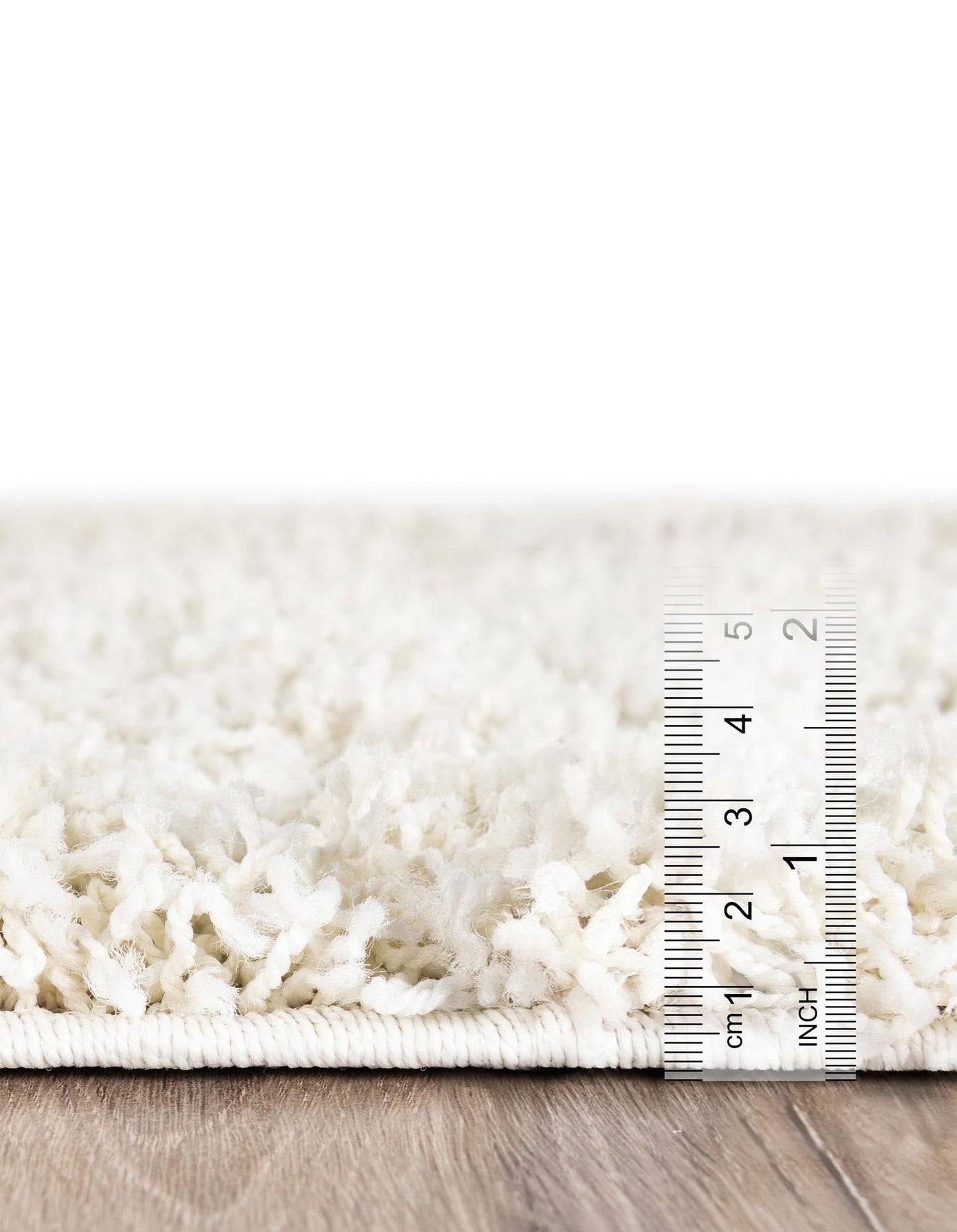 Unique Loom Solid Shag Collection Area Rug (5' 1" x 8' Rectangle Pure Ivory)