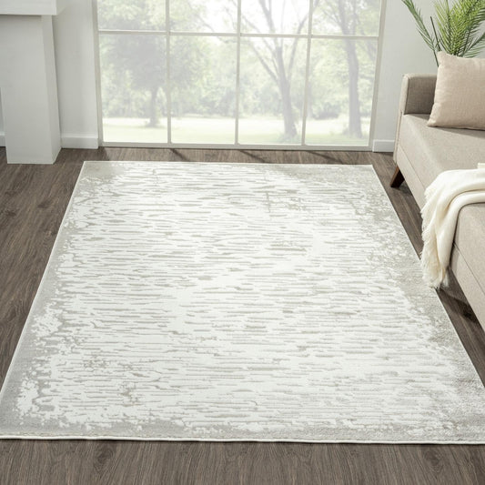 LUXE WEAVERS Artistic Metallic Gold 6x9 Area Rug, Plush Abstract Textured Living Room Carpet