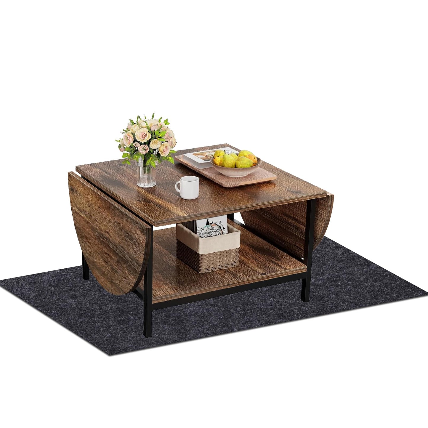 Premium Non-Slip Coffee Table Floor Protector Mat | Absorbent Furniture Pad | Scratch Guard & Spill Catcher for Hardwood & Laminate | Easy-Clean (Coffee Table Mats:24x54in)