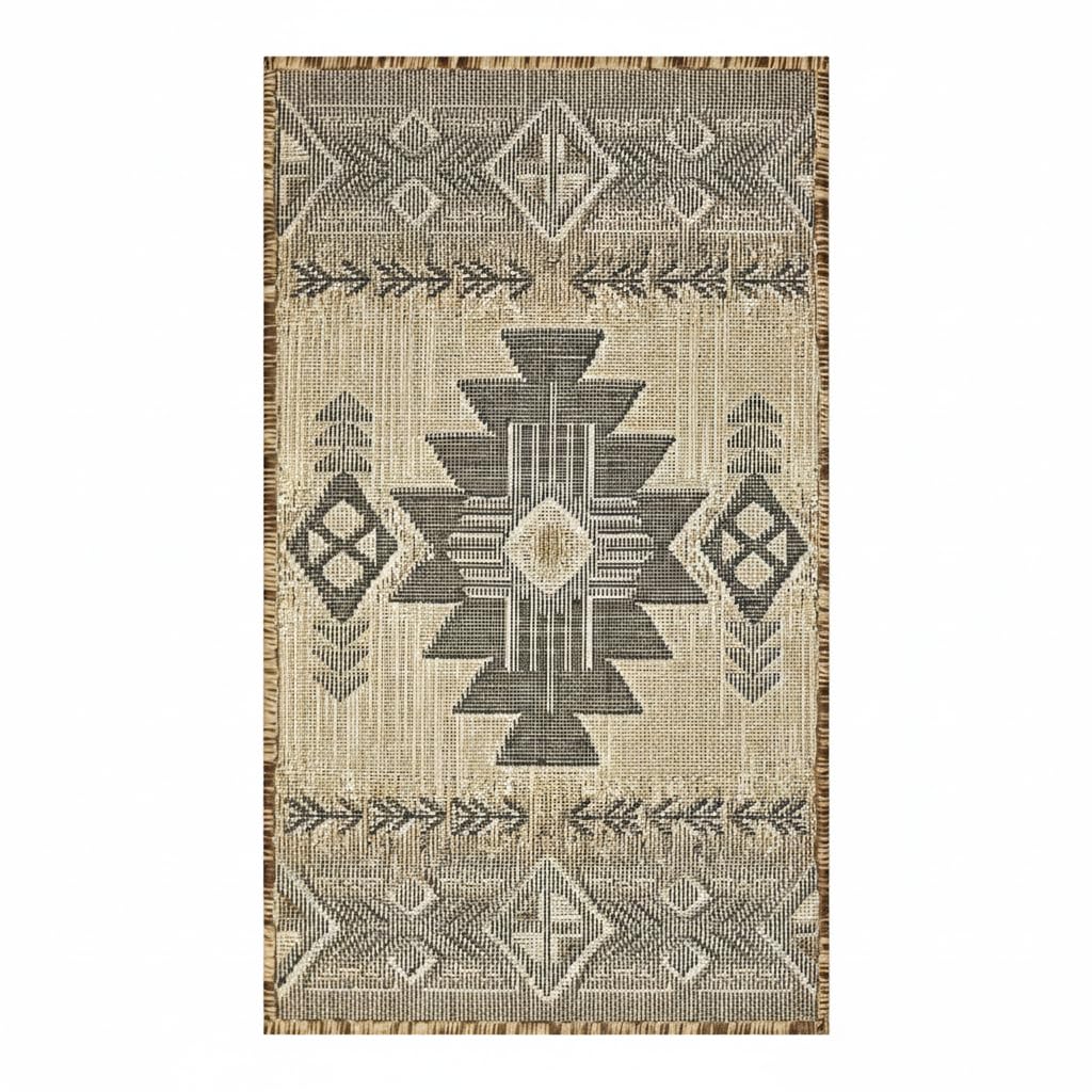 YHSF South West Native American Area Rug C318 - Easy Clean, Thick, Soft, Durable Native Tribal American Indian Inspired Rug for Bedroom/Living Room and More - Berber, 16 Inches x 28 Inches