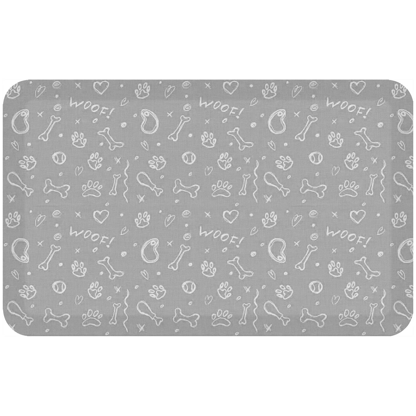 GelPro Designer Anti-Fatigue Comfort Floor Mat, 20 x 32, Puppy Play Grey Bone, 106-P-2032-P2GB