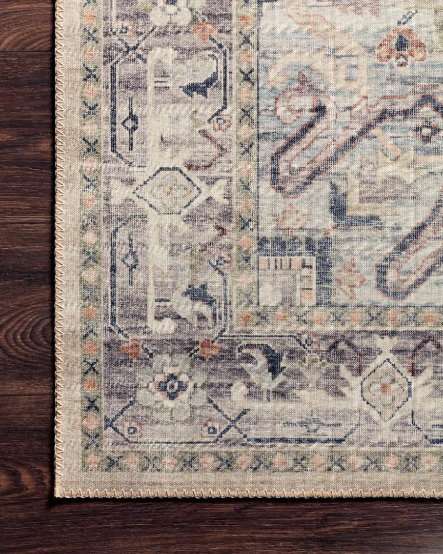 Loloi Hathaway Collection HTH-07 Multi/Ivory 9'-0" x 12'-0", .25" Thick, Area Rug, Soft, Durable, Printed, Modern, Low Pile, Non-Shedding, Easy Clean, Living Room Rug
