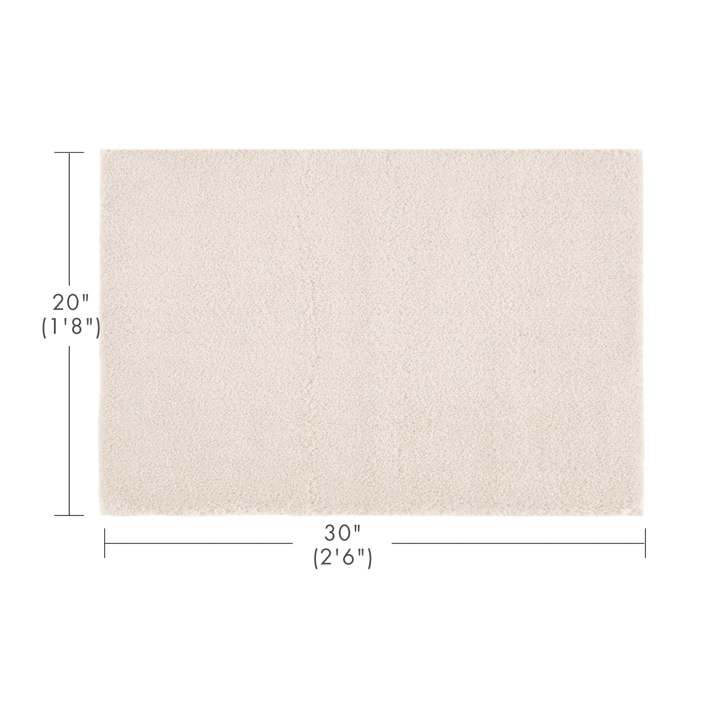 Madison Park Marshmallow Bathroom Rug Non Slip, Luxrurious Plush Bath Mat, Absorbent, Quick Dry, Spa Design Bath Room Décor, 20x30, Natural