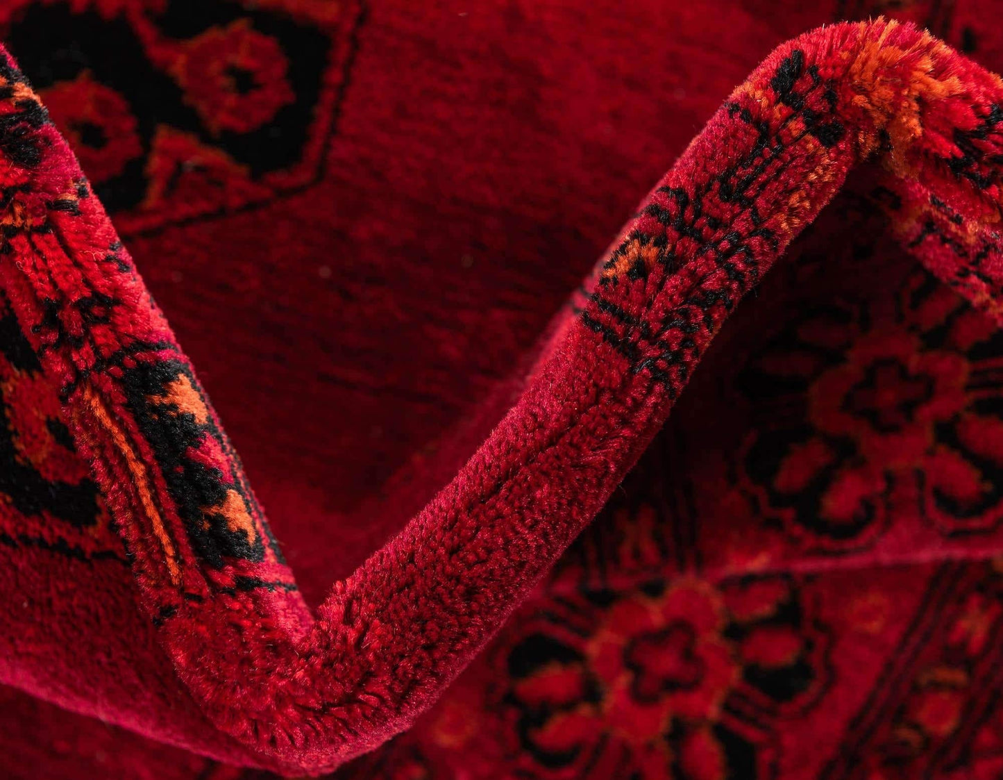 Unique Loom Tekke Collection Over-Dyed Saturated Traditional Torkaman Area Rug (5' 0 x 8' 0 Rectangular, Red/Black)