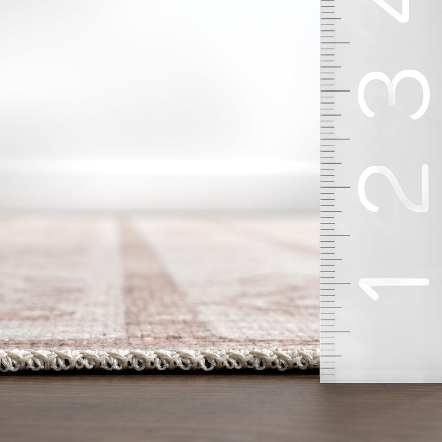 nuLOOM 5' x 8' Green Haven Collection Indoor Area Rug, Recycled Cotton, Machine Washable, Stitched Edging, Flat Woven, Silvana Taupe
