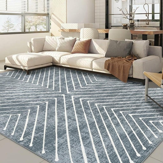 ROYHOME 8x10 Area Rug for Living Room Washable Rug Non Slip Large Bedroom Stain Resistant Dining Room Throw Rug Contemporary Accent Carpet Ultra Soft Modern Carpet for Home Decor Office, Dark Grey