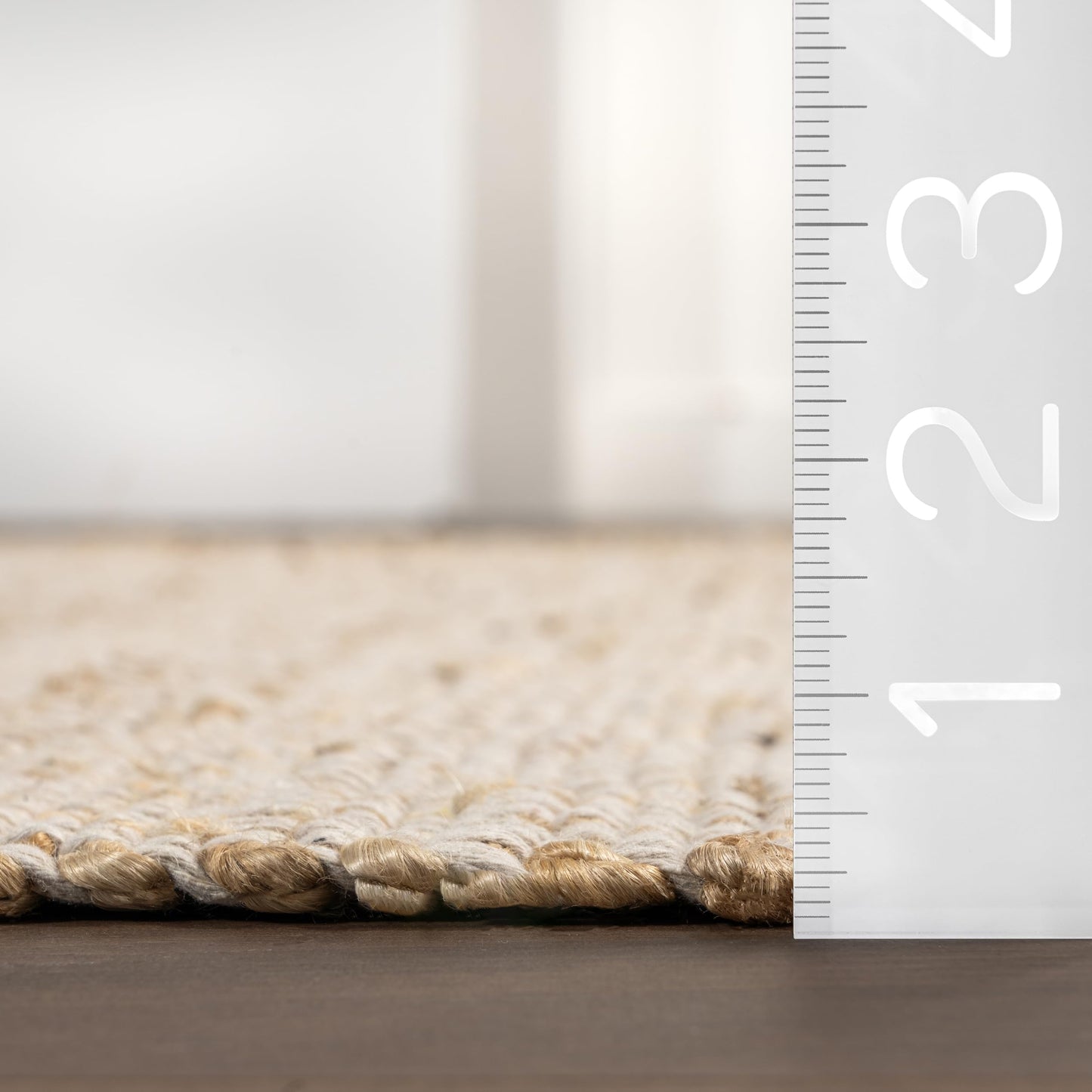 nuLOOM 2'6" x 10' Elfriede Jute & Cotton Hand Woven Area Rug, Natural, Solid Rustic Farmhouse Style, Weaved Design, Natural Fiber, For Bedroom, Living Room, Dining Room, Hallway, Office, Entryway
