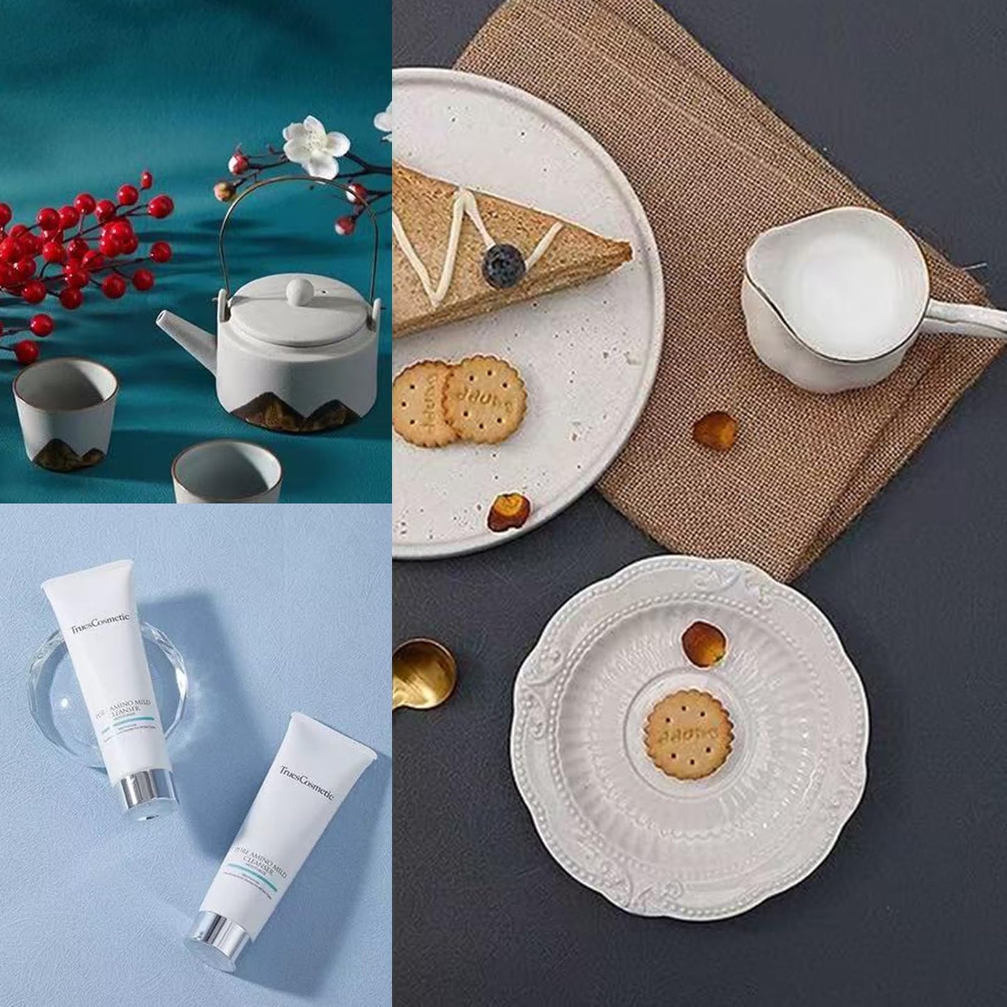 8PCS Non-Wrinkle Product Photography Backdrops, 28x20IN Photo Backdrop Texture Cloth- Tabletop Flat Lay Mat Props for Food Jewelry Cosmetic