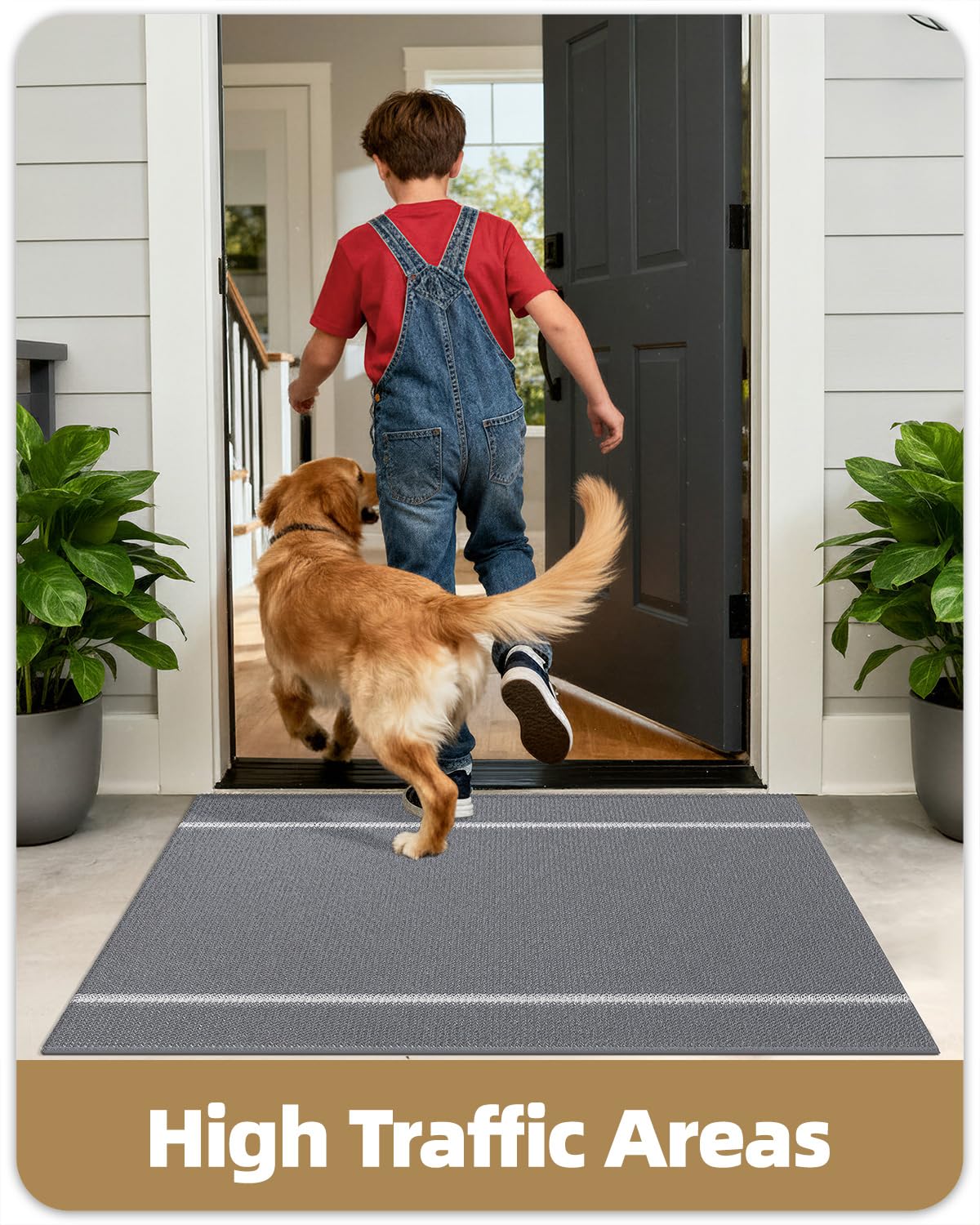 Color&Geometry Front Door Mat (2-Grey, 24"x36")
