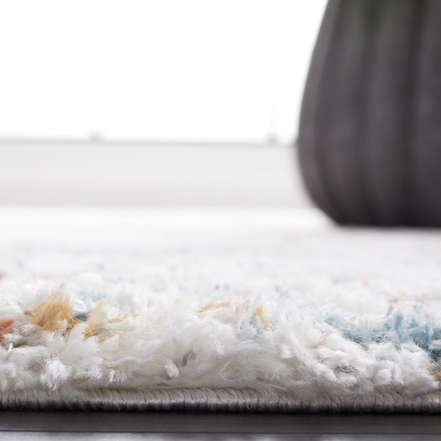 SAFAVIEH Berber Shag Collection Area Rug - 9' x 12', Blue Rust & Ivory, Modern Abstract Design, Non-Shedding & Easy Care, 1.25-inch Thick Ideal for High Traffic Areas in Living Room, Bedroom (BER577A)