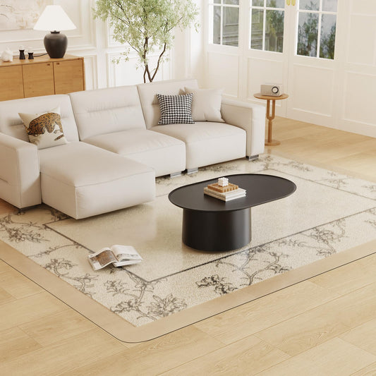 Mymeely Floor Mat for Home, 6'x9 Upgraded Clear Area Rug for Dining Room, Non-Slip Hard Floor Living Room, PVC Waterproof Vinyl Floor Protector Mat, Large Plastic Under Bedroom, Kitchen, Table