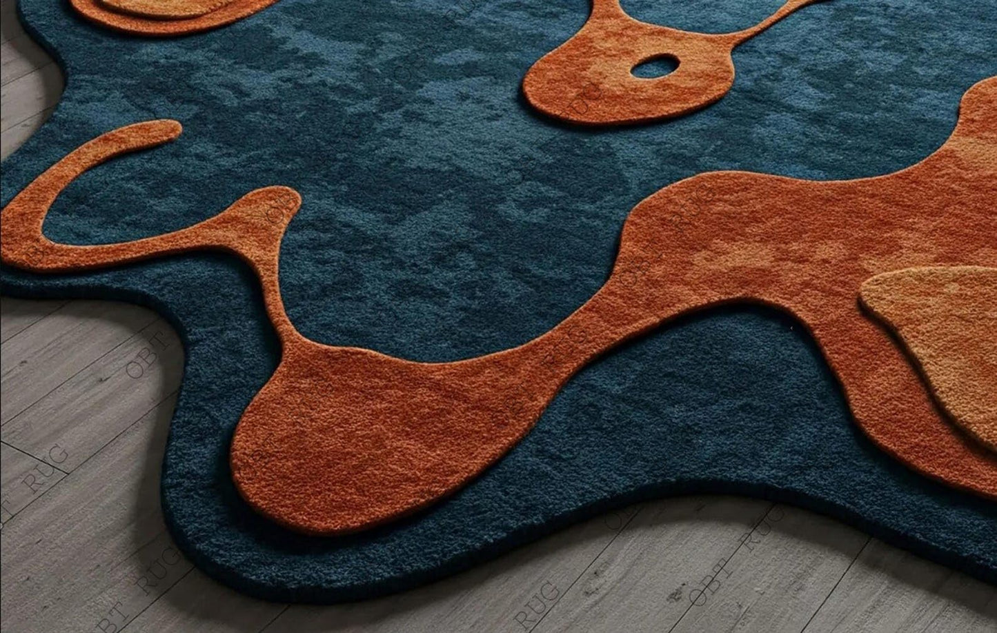 Naseeb Carpets Rugs for livingroom Bedroom Hall 5x8 feet Size Irregular Shape Abstract Pattern High Low Soft Pile Handmade Quality Antiskid Antislip Backing Soft Newzealand Wool..