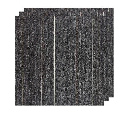 32 Pieces of Carpet 20x20 inch Square Carpet Tiles, Reusable, Non Slip, Seamless Tiles, Suitable for Indoor and Outdoor use in bedrooms, Living Rooms, Offices, etc., Easy to DIY（Dark Gray stripe-06）