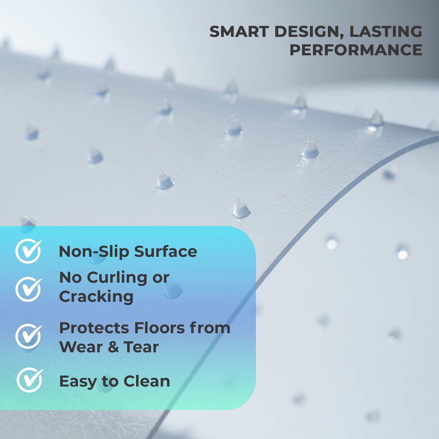 Chair Mat for Carpet 30x48 Inch Office Desk Floor Protector, Computer Chair Mat for Carpet, Durable Carpet Protector Mat, Anti Slip Office Chair Mat Carpet, Chair Mat for Hardwood Floor (Carpet-Floor)