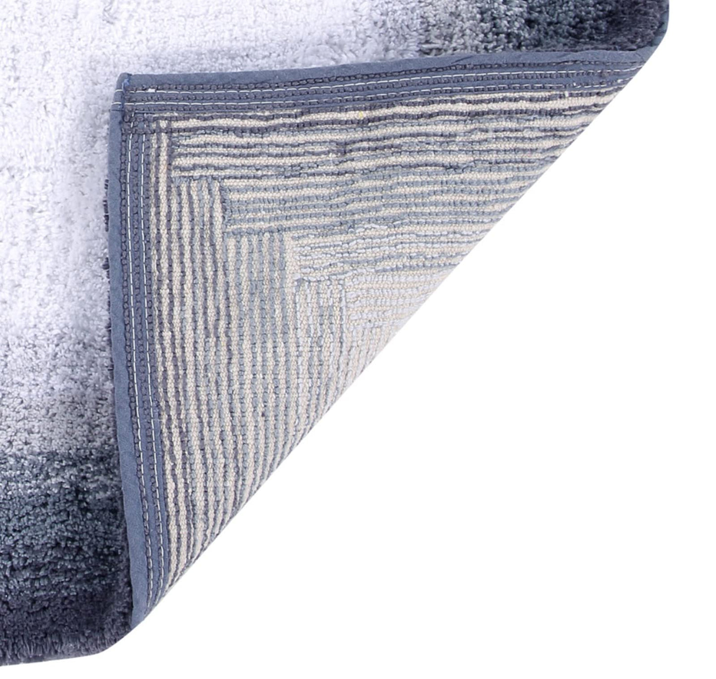 Better Trends Torrent Collection 100% Cotton 2 Piece Set (17" x 24" | 20" x 20") Bath Rug Set, Gray