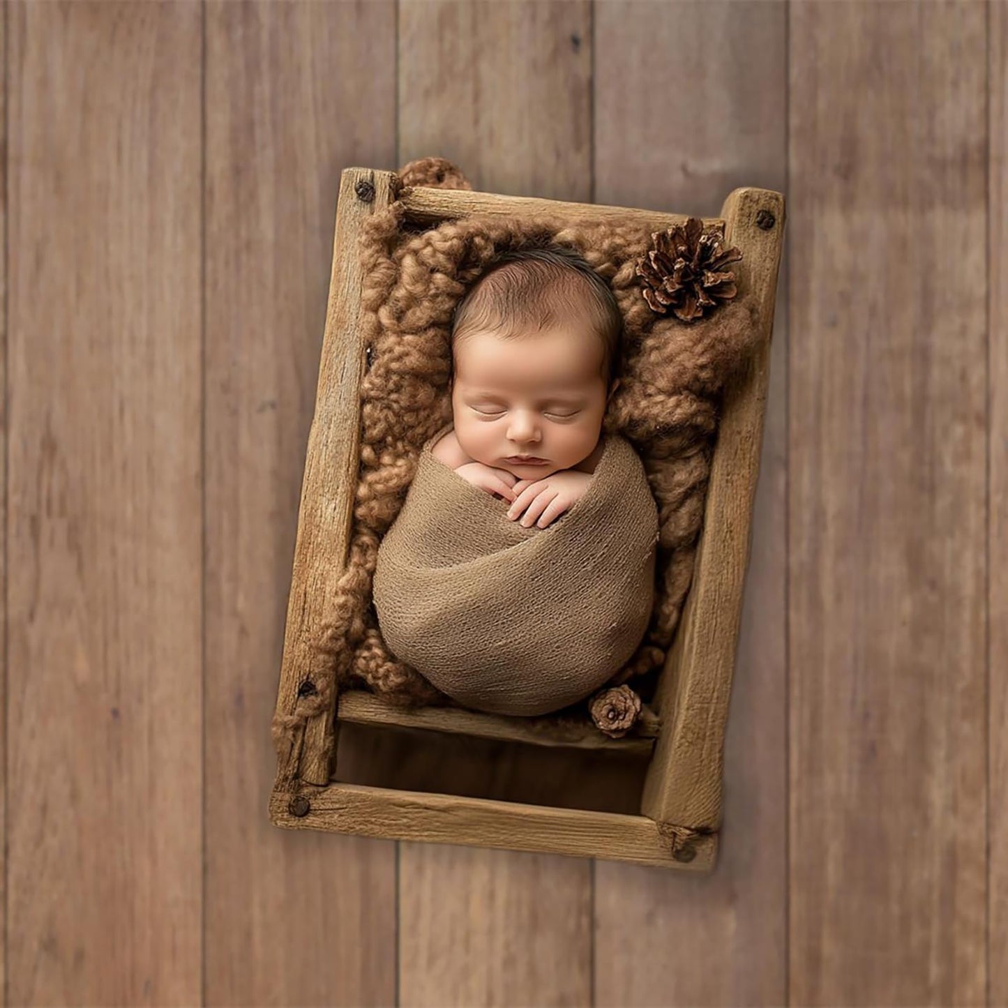 Kate Warm Brown Wood Rubber Photography Floor Mat, Non-Slip Mat Studio Floor Backdrop, Rustic Wood Grain Mat Newborn Photography Drops Photo Studio Props 8X5ft