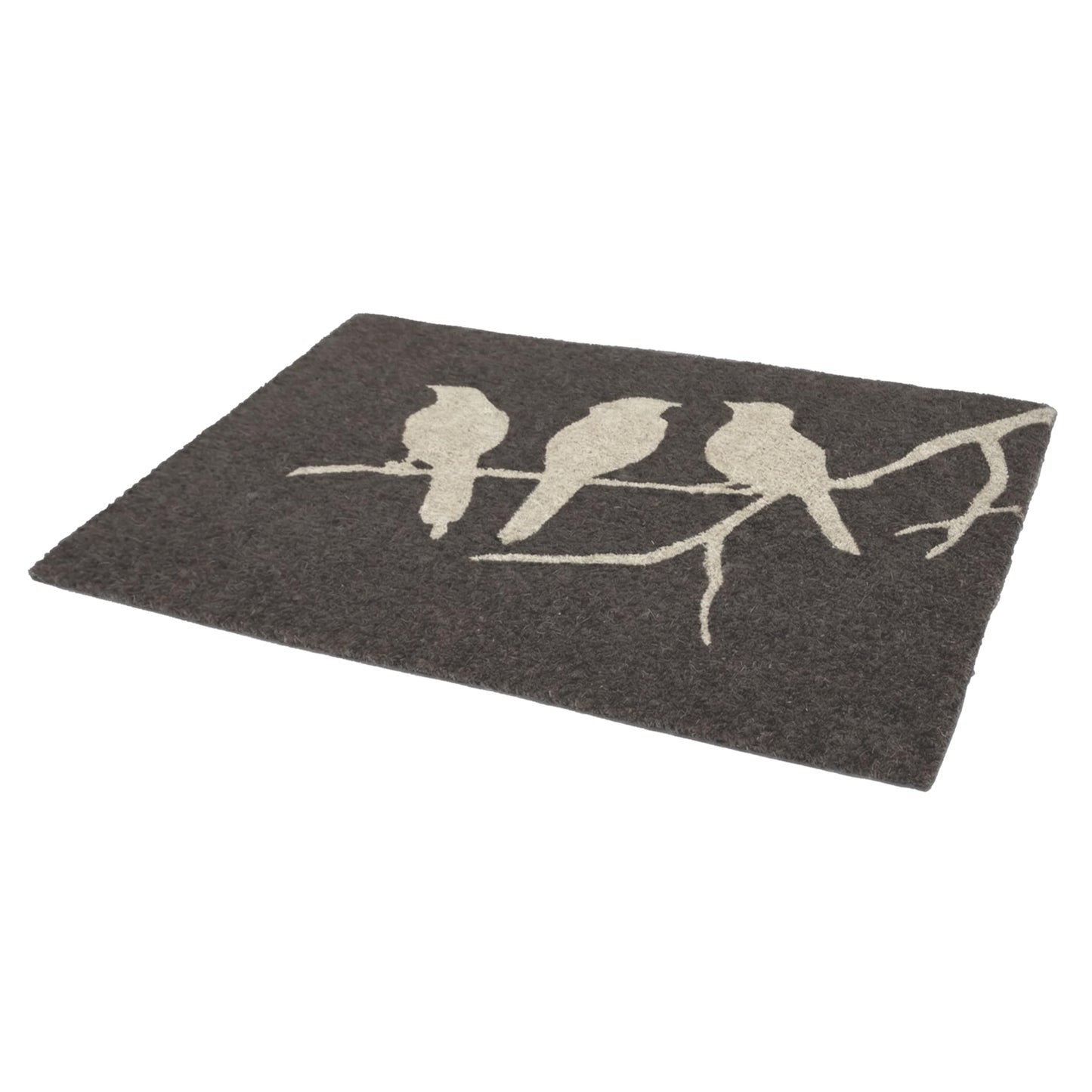 Fab Habitat Non Slip Doormat - Durable, Thin - Natural Coir & Rubber - Entryway, Front Door, Porch, Patio - Birds On Branch Doormat - 24" x 36" Non-Slip