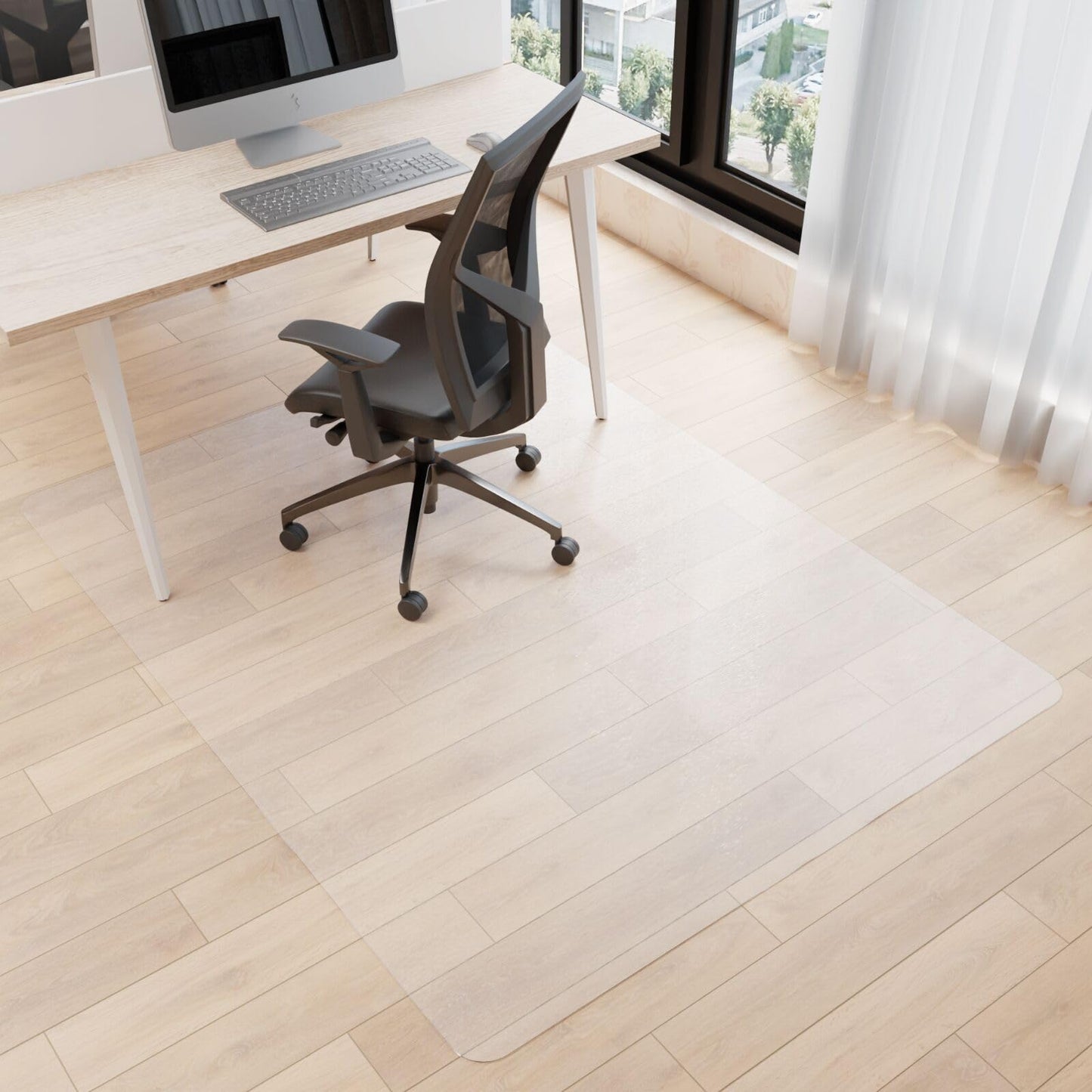 Futurwit Large Chair Mat for Hardwood Floor, 46” x 60” Office Chair Mats, Clear Floor Protector Mat, Easy Rolling Chair Mats for Home Office, Easy to Clean (Rectangle)