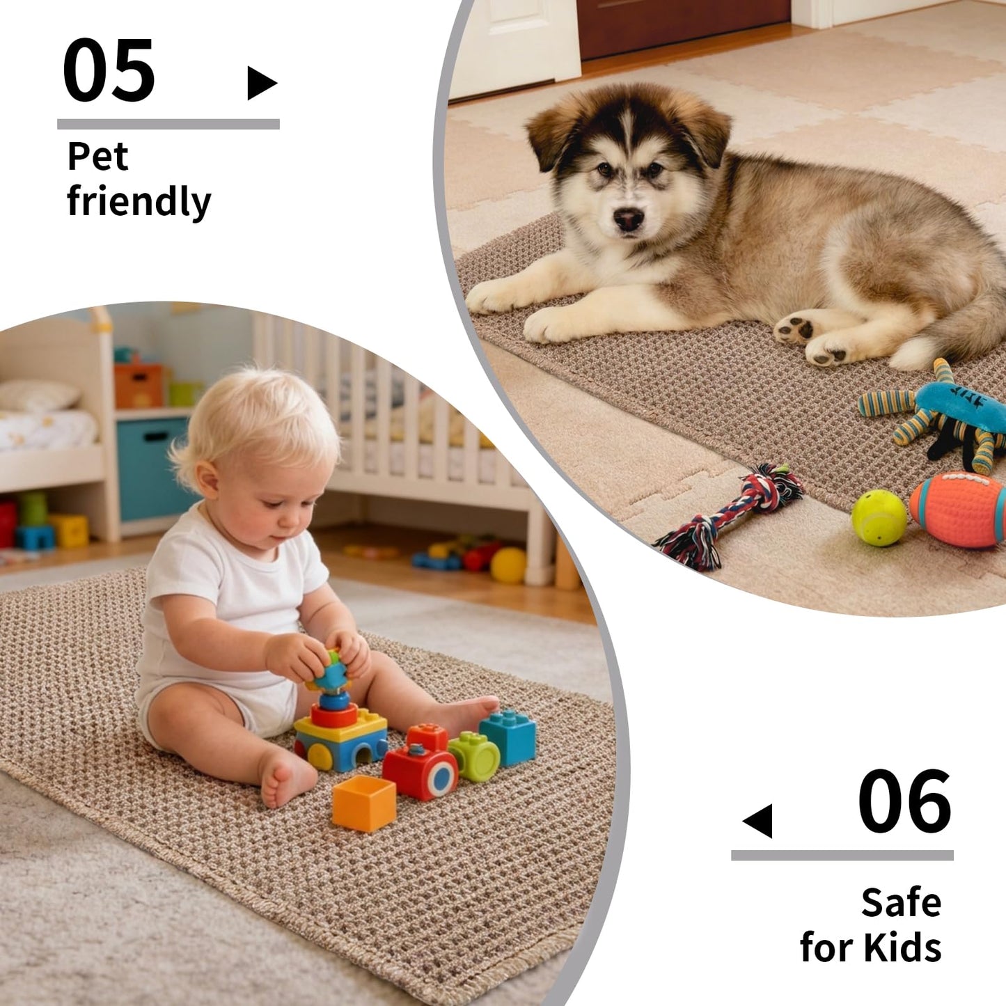 Disolla Waffle Bath Mat, Non Slip Absorbent Small Bathroom Rug, Machine Washable Quick Dry Ultra Soft Bathroom Floor Mat, Brown/White Bath Rug for Tub Shower, 17''x24''