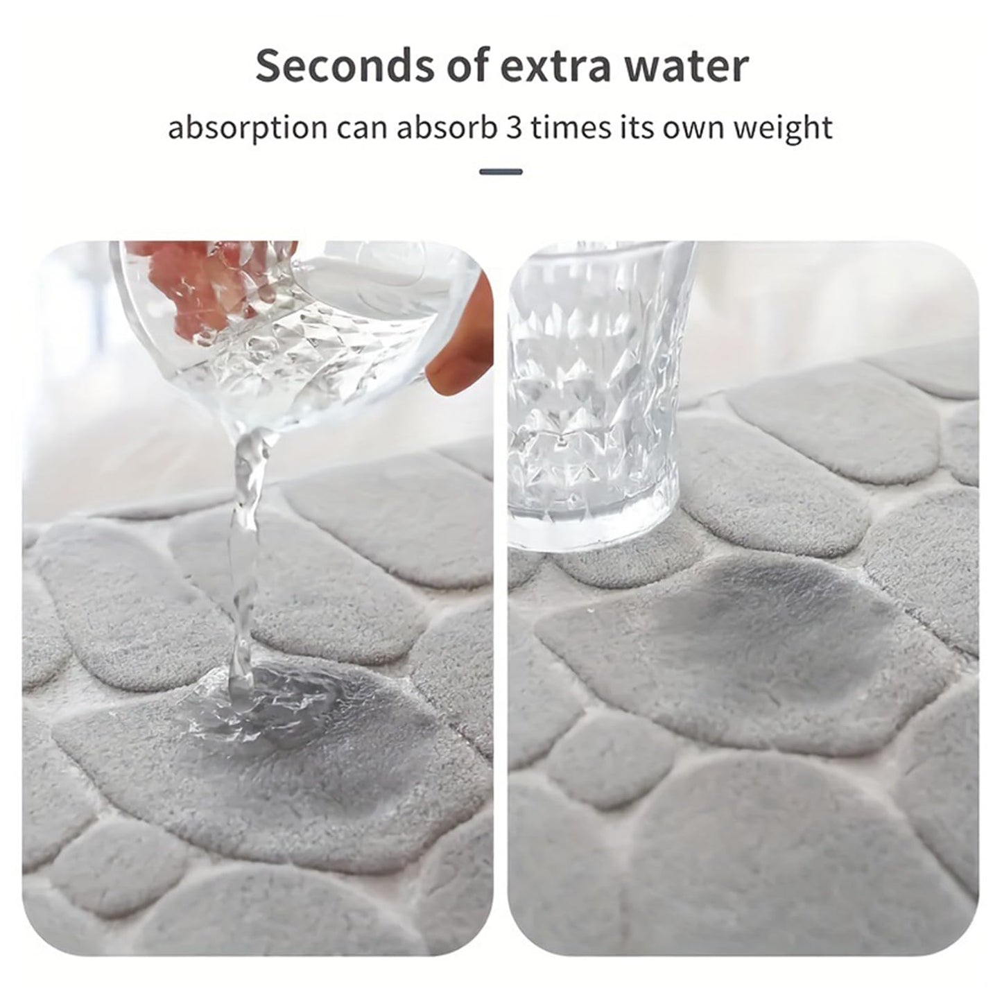 Toilet Rugs, U-Shaped Non-Slip Bath Mat Extra Soft Absorbent Bathroom Rugs Machine Washable Floor Carpet Commode Potty Training Mats for Tub Shower, Vanity & Toilet Base - Dry Quickly(20''x16'')