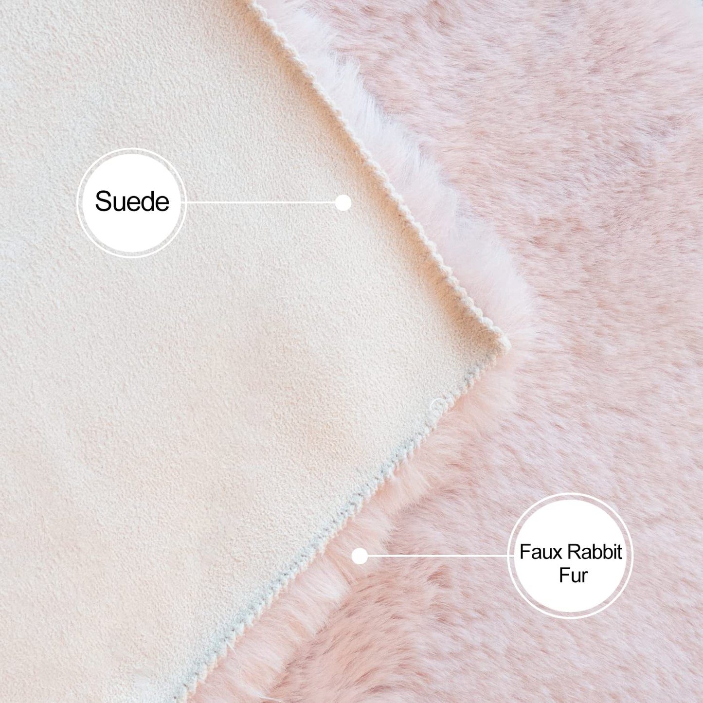 ORINOVA Shag Rug 6x9 Area Rugs for Living Room Pink Fuzzy Washable Faux Rabbit Furry Fur Rugs Bedroom Nursery Rug