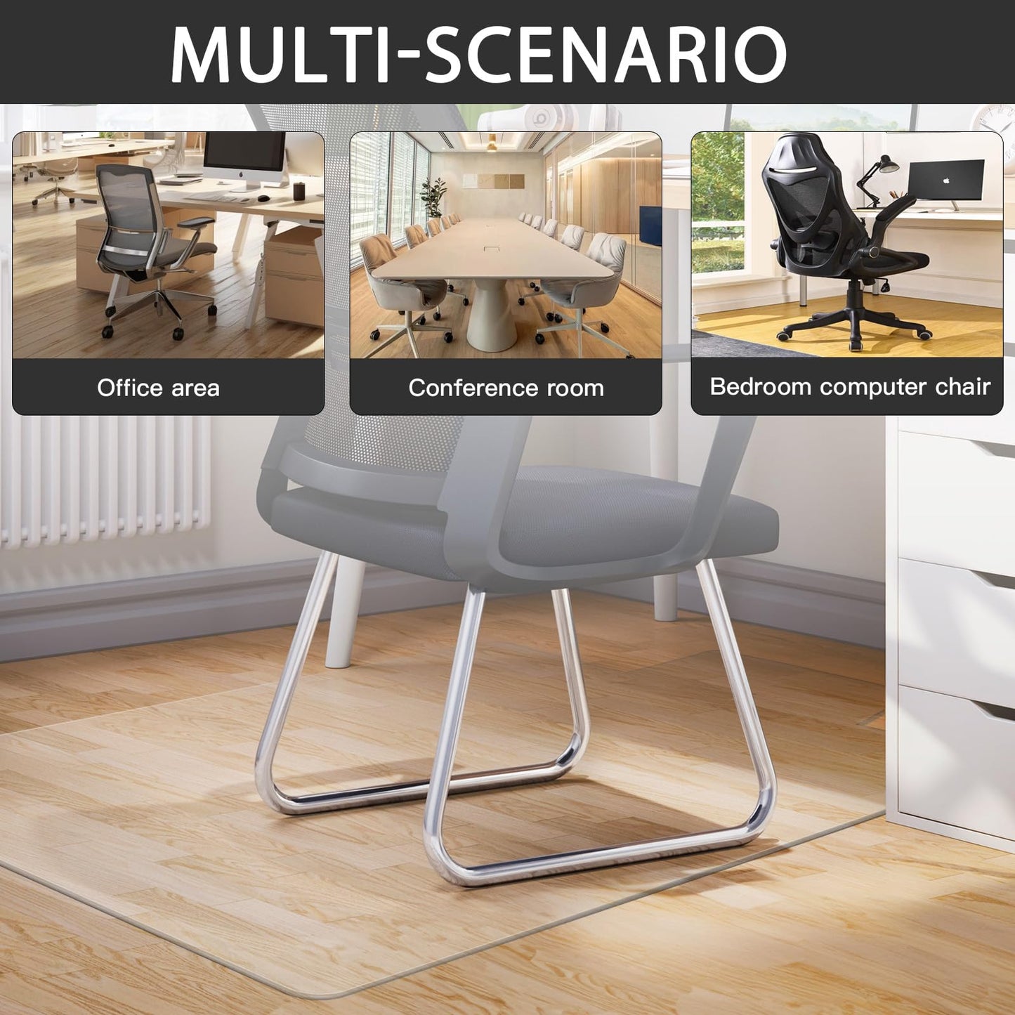 Office Chair Mats, Clear Chair mat for Hard Floors 36 x 48 Inches Transparent Floor Mats for Hardwood Floors for Office & Home