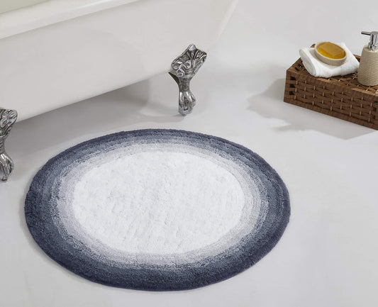 Better Trends Round Bath Mat, 30" Diameter, 100% Cotton Non Slip Bathroom Rug, Water Absorbent, Machine Washable, (Gray) Torrent Collection