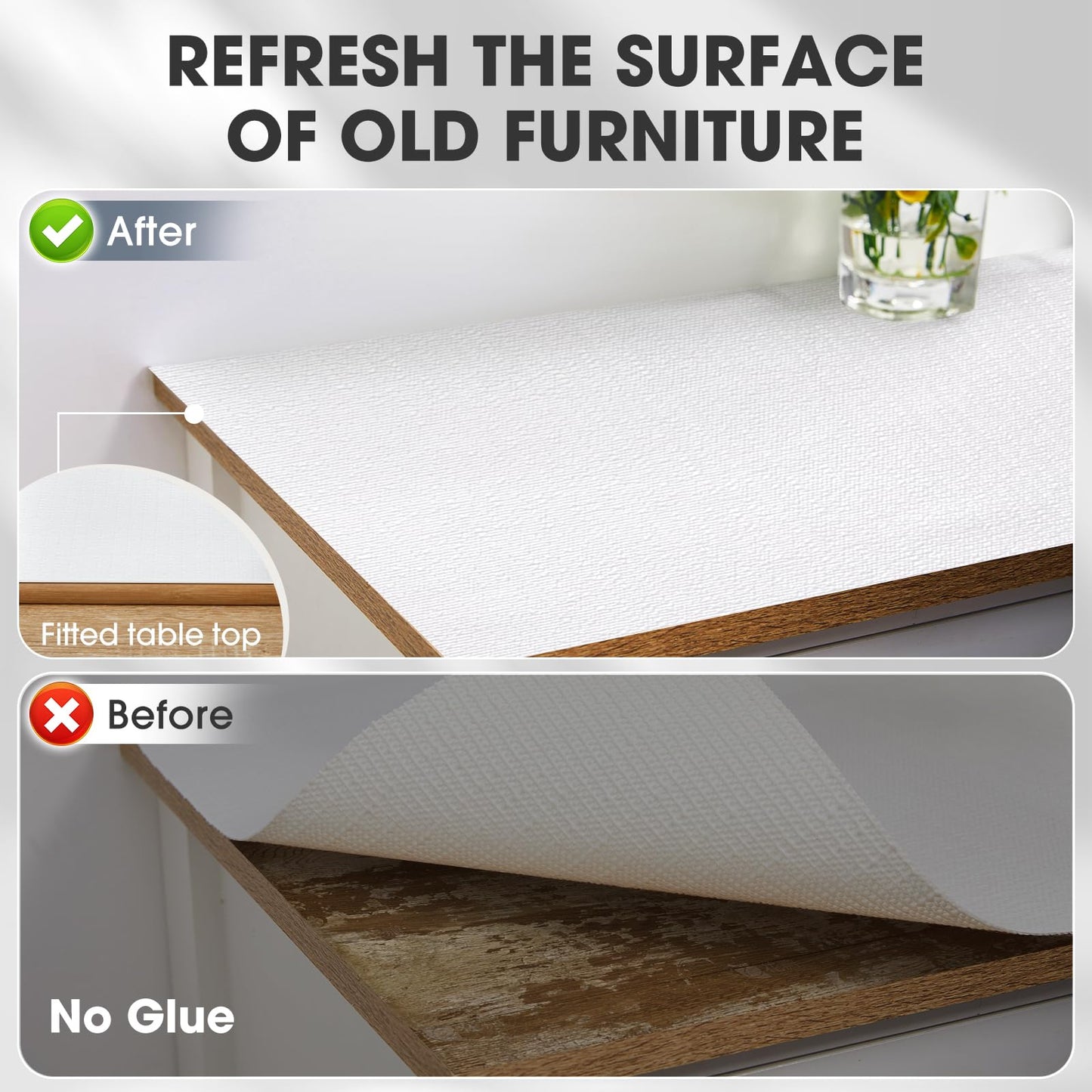 ALIUNI Drawer and Shelf Liner, Non-Slip Kitchen Cabinet Liners Non-Adhesive Thick Strong Grip Waterproof Washable Mats Protect Dresser Shelves Cupboard Bathroom Cabinets, White, 12 in X 10 FT