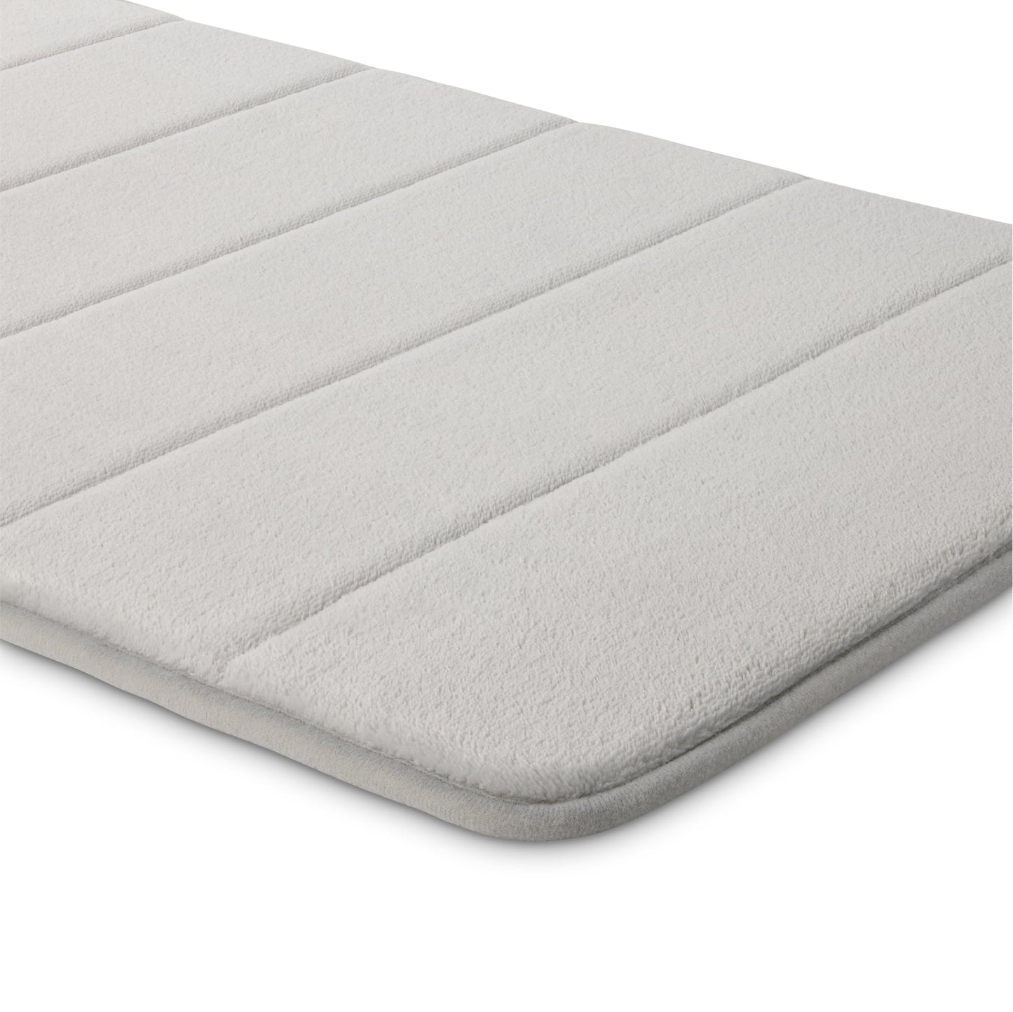 Amazon Basics Absorbent & Fast Dry Plush Memory Foam Bath Mat, Non-Slip Backing, 17 x 24 in, Light Gray