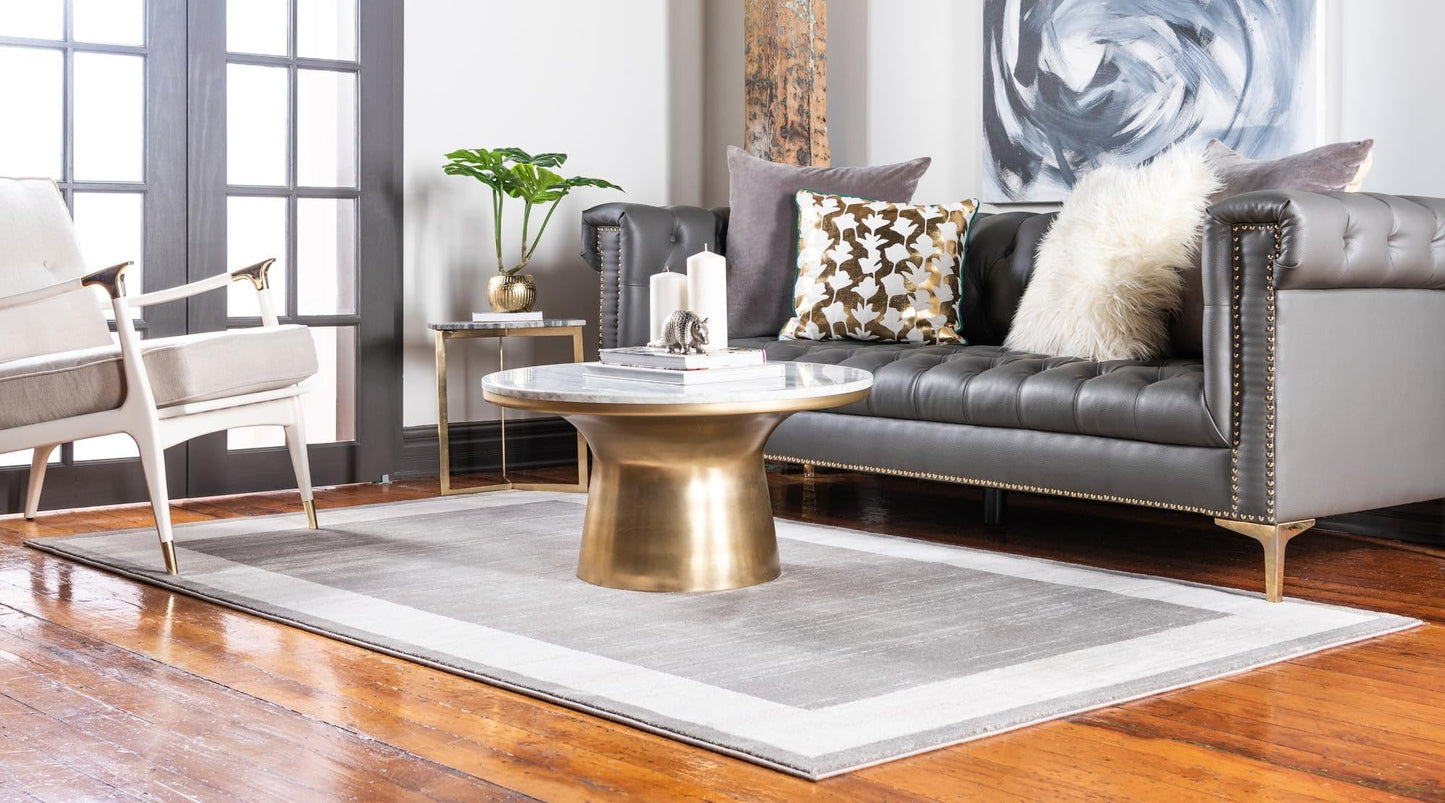 Rugs.com Uptown Collection Rug – 4x6 Gray Medium-Pile Rug Perfect for Entryways, Kitchens, Breakfast Nooks, Accent Pieces