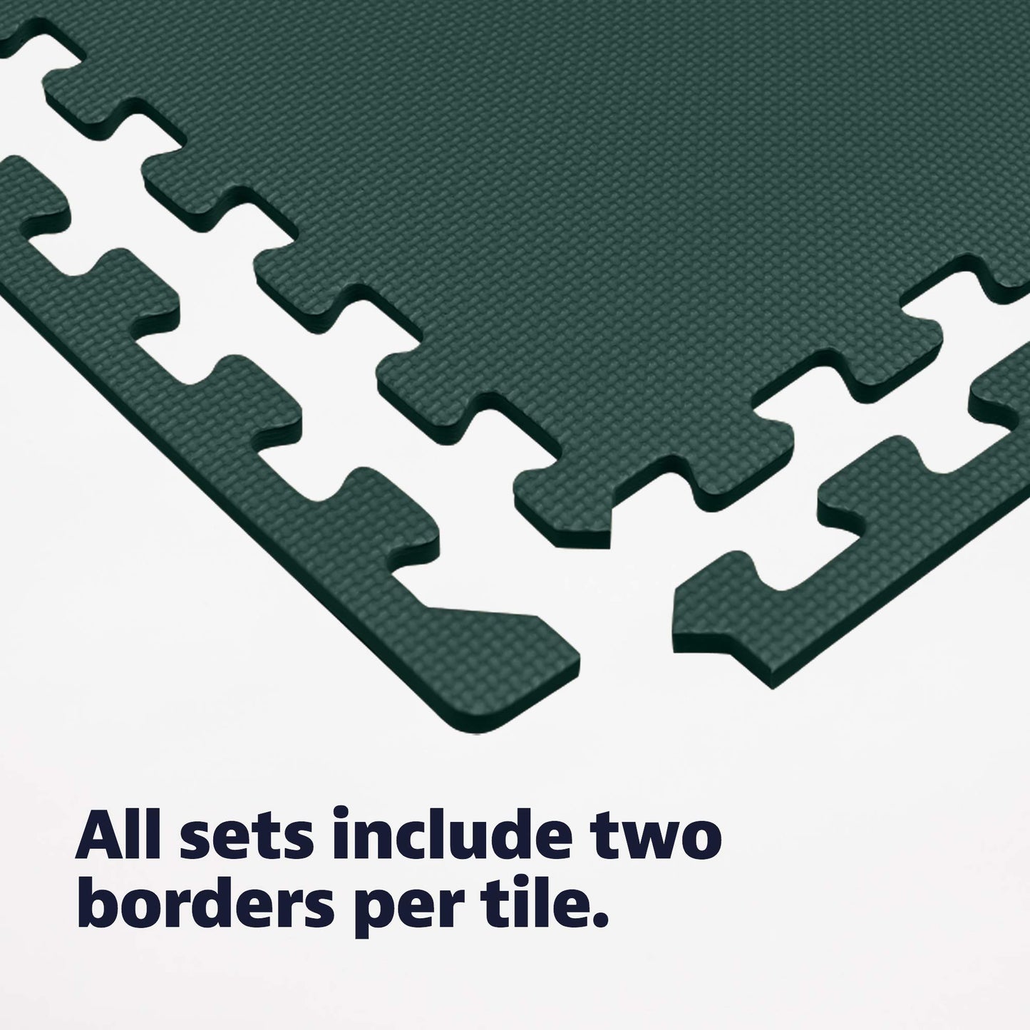 We Sell Mats 1/2" Thick Multipurpose EVA Foam Exercise Floor Mat, Interlocking Tiles, Anti-Fatigue for Home or Gym, 24 in x 24 in, 4 Tiles, Hunter Green