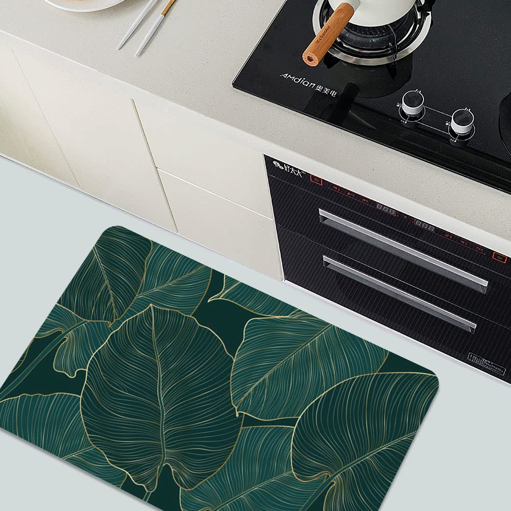 ZHUZHISHAN Diatomaceous Earth Bath Mat,The Leaves Non-Slip Volume Super Absorbent Fast Drying for Bathroom Kitchen Door mat,Eco-Friendly Easy to Clean 16×24Inch (40 * 60cm)
