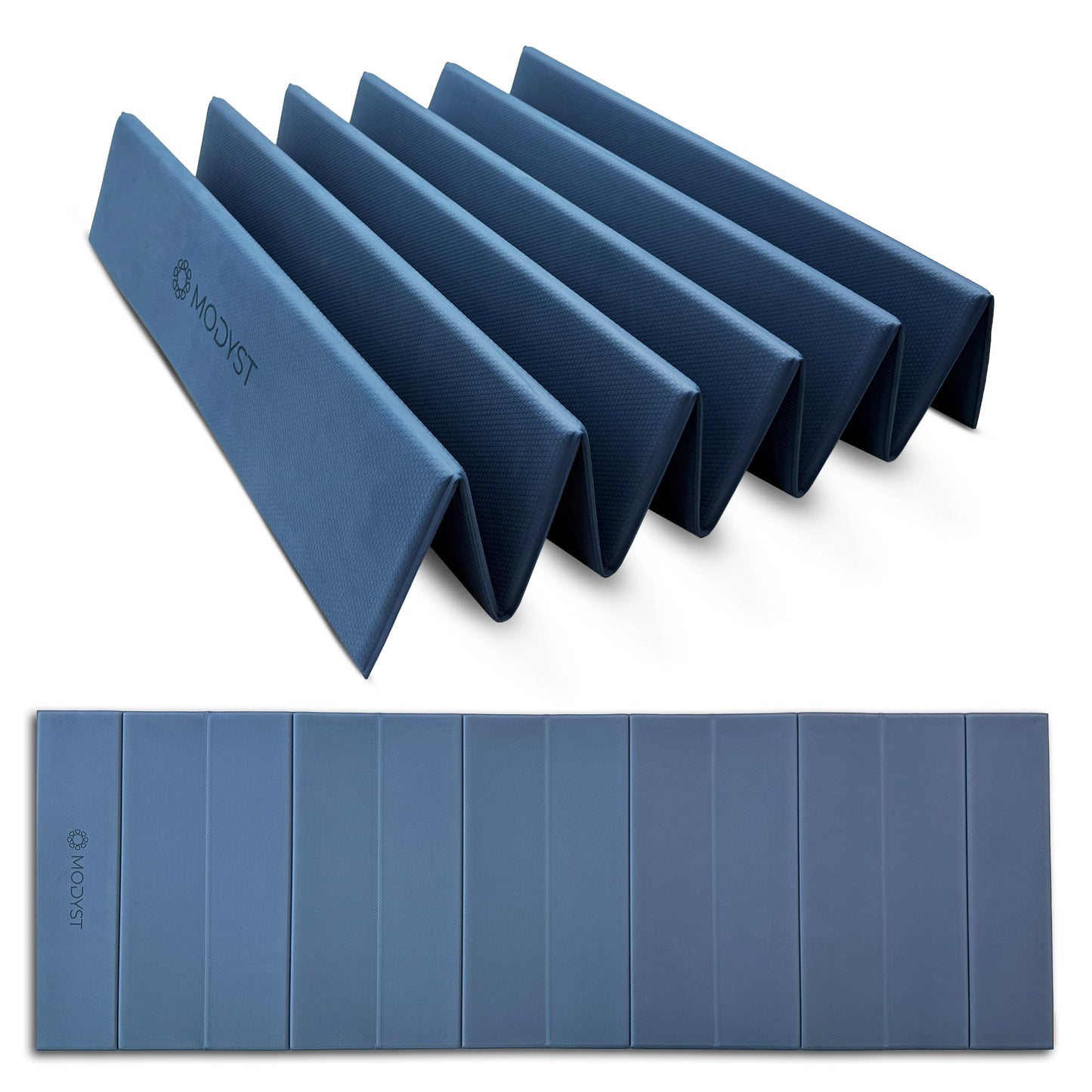 Folding Yoga Mat, TPE Folding Yoga Mat, Foldable Exercise Mat for Yoga, Pilates, Floor Workouts, Compact Design, Travel Friendly, Ideal for Home & Gym, Knee pad, Kneeling pad, No Roll Mat (Blue)