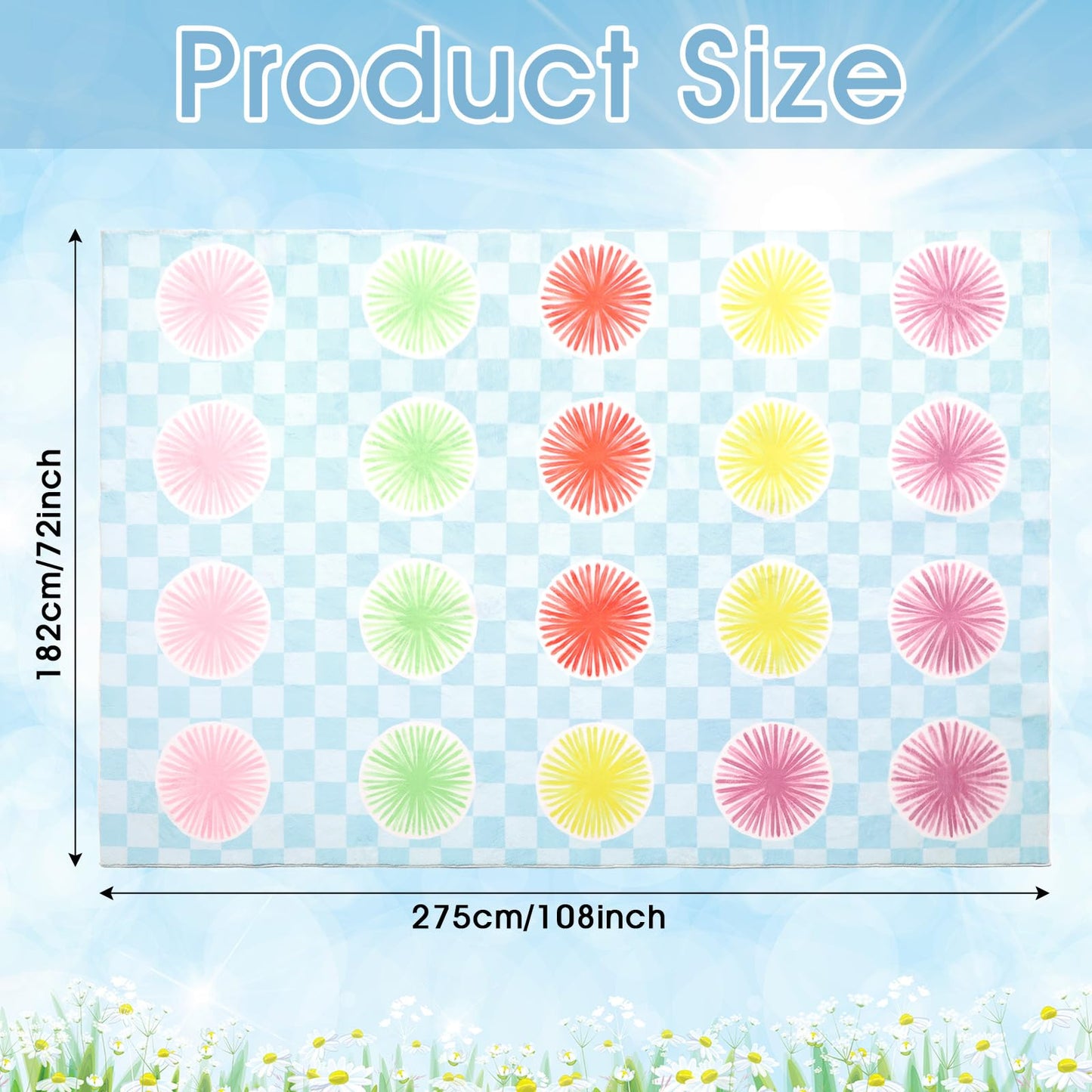 Breling Classroom Carpets Playmat Rugs 6x9 ft Kids Classroom Rugs with Rubber Backing Circles Children's Seating Nursery Play Mat for Preschool Elementary Playroom Kindergarten