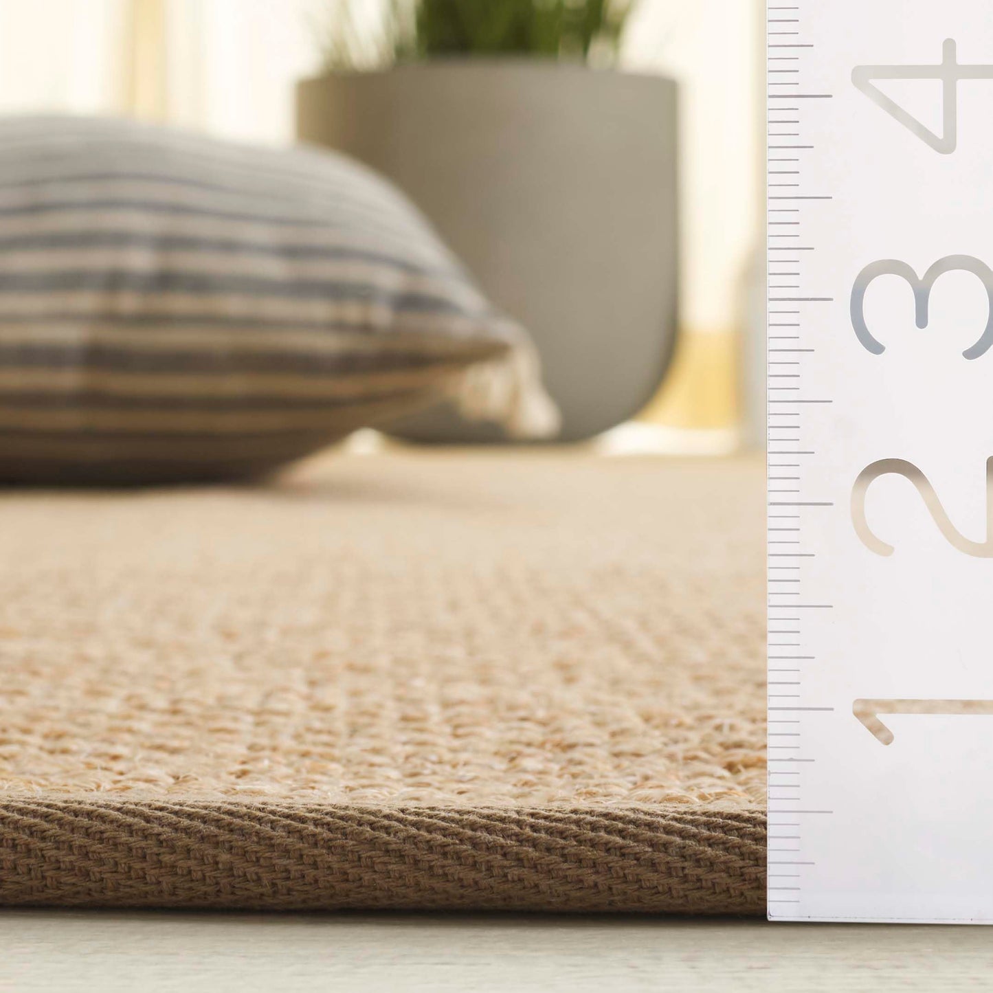 SAFAVIEH Area Rug 6x8 Oval - Natural Fiber Collection - Maize & Linen Color, Sisal, Woven Design with Border (NF141B)