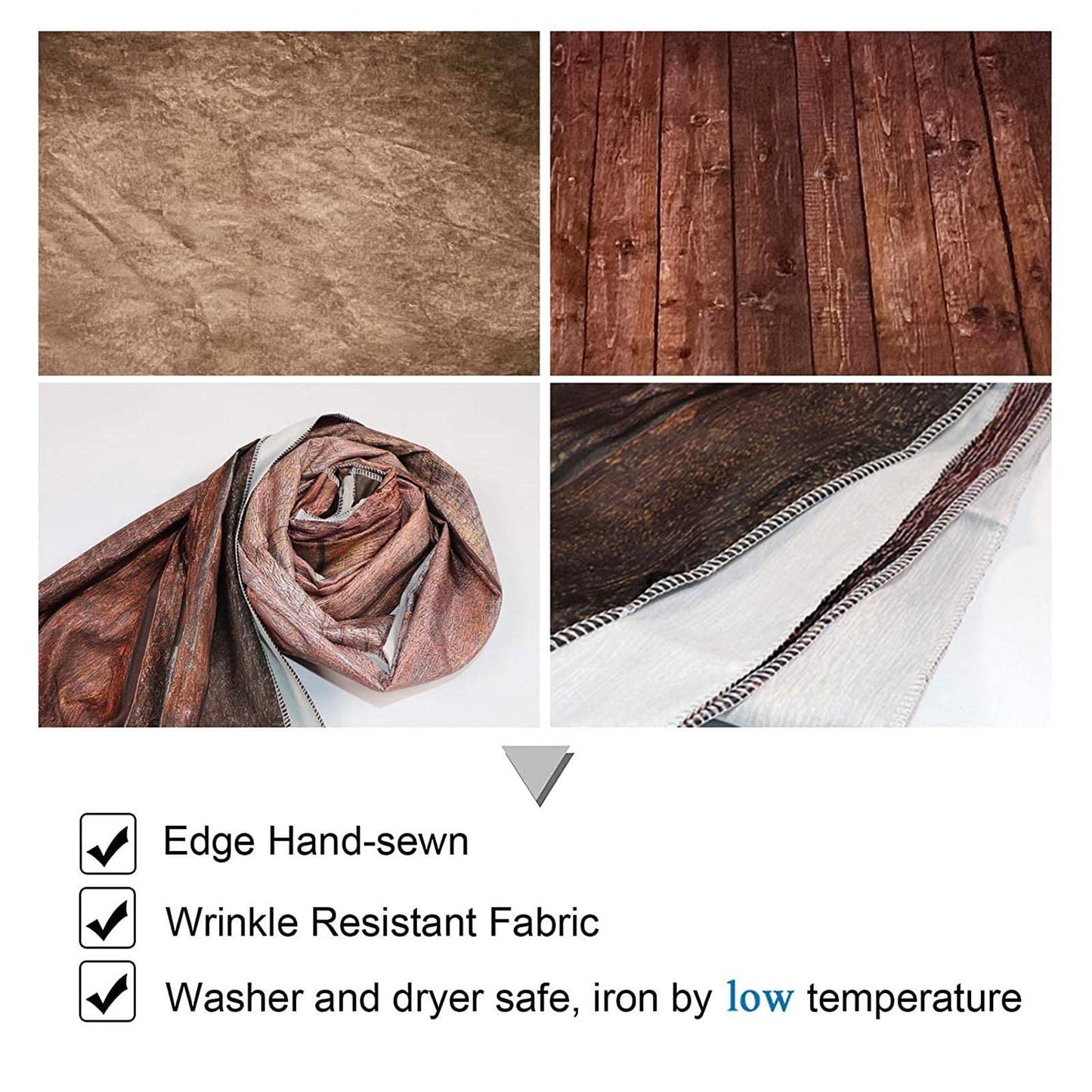 Allenjoy 5x7ft Soft Fabric Brown Wall with Wooden Floor Photography Backdrop Newborn Baby Photoshoot Abstract Portraits Photo Photographer Background Props