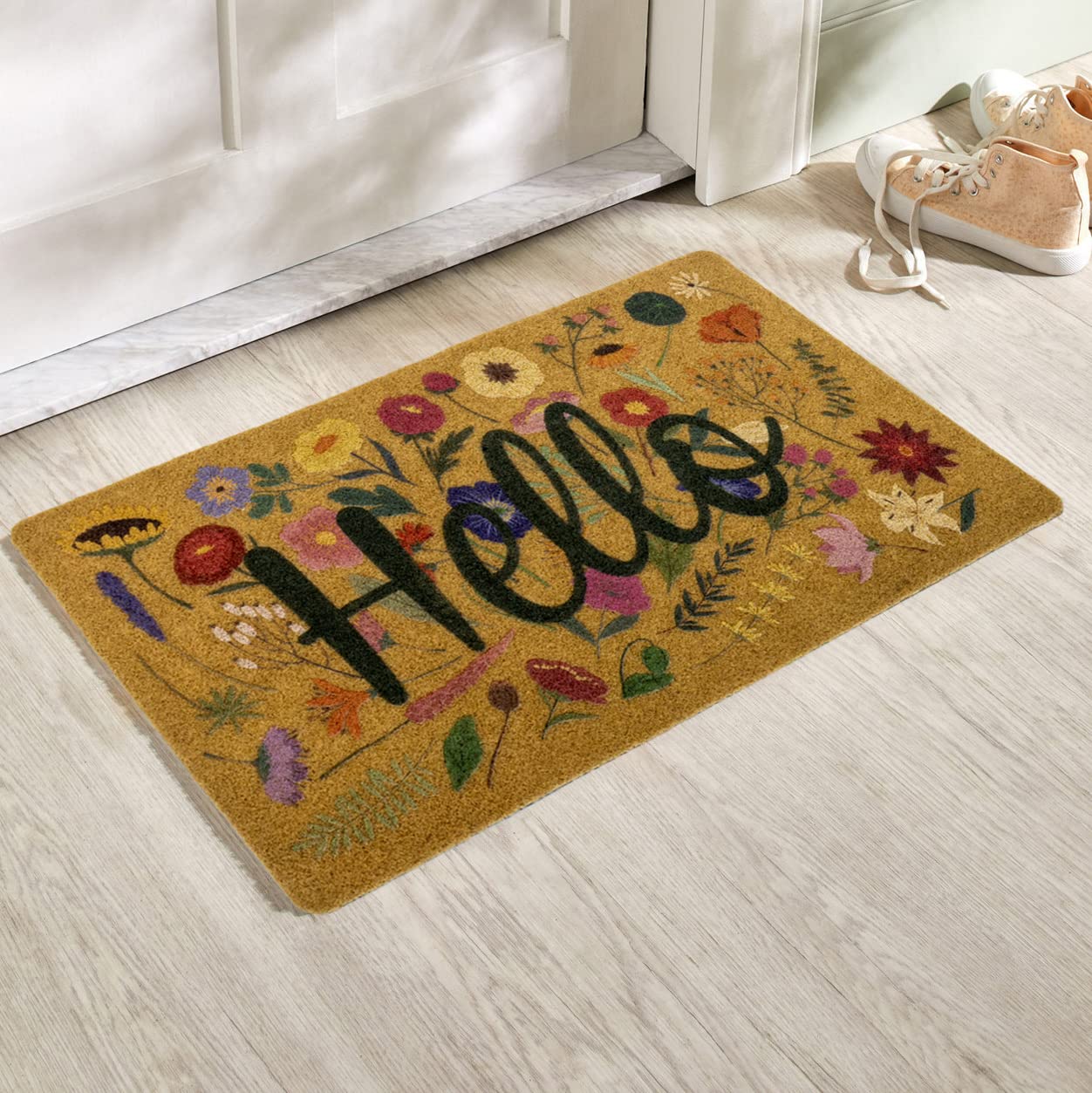 Eohak Spring Welcome Door Mats with Non-Slip Backing Flower Seasonal Door Mat for Farmhouse Door Mat Decoration 17 x 29 Inch