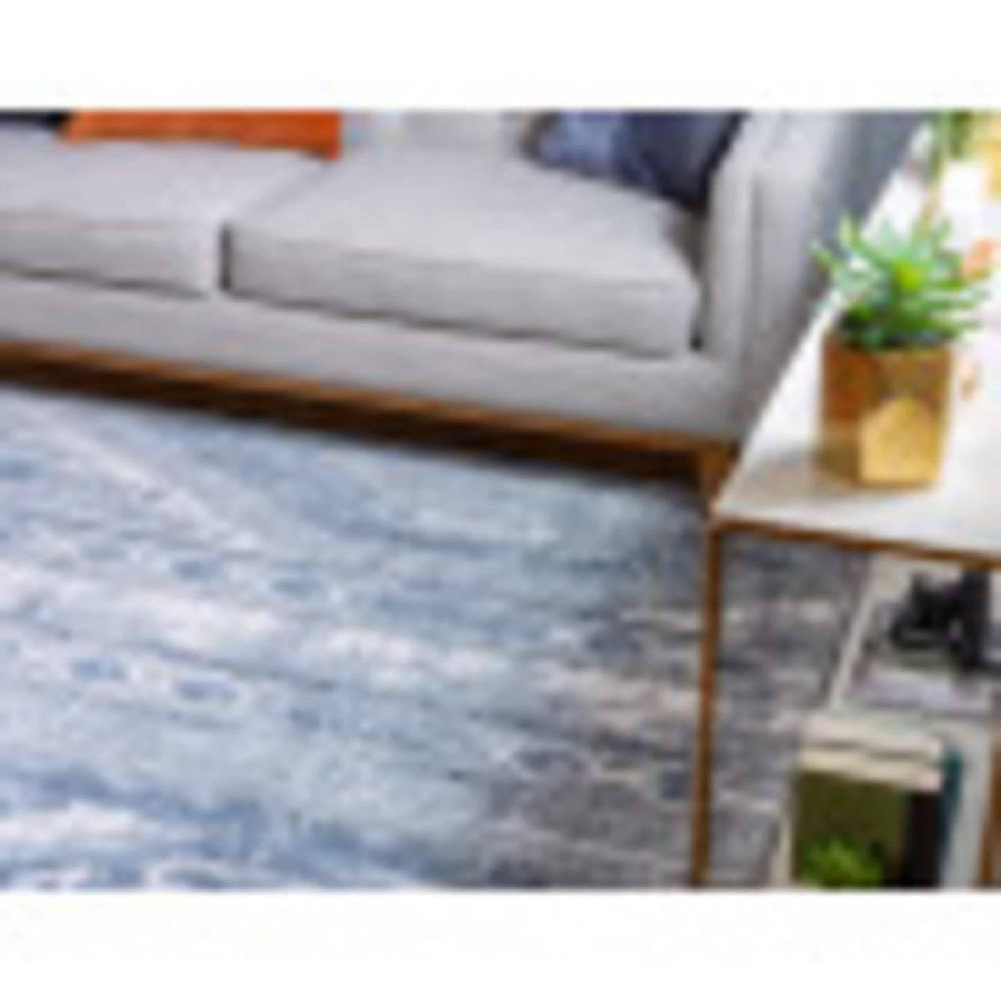 Unique Loom Portland Collection Southwestern Inspired Striped Tone-on-Tone Area Rug (10' 0 x 14' 0 Rectangular, Blue/ Gray)