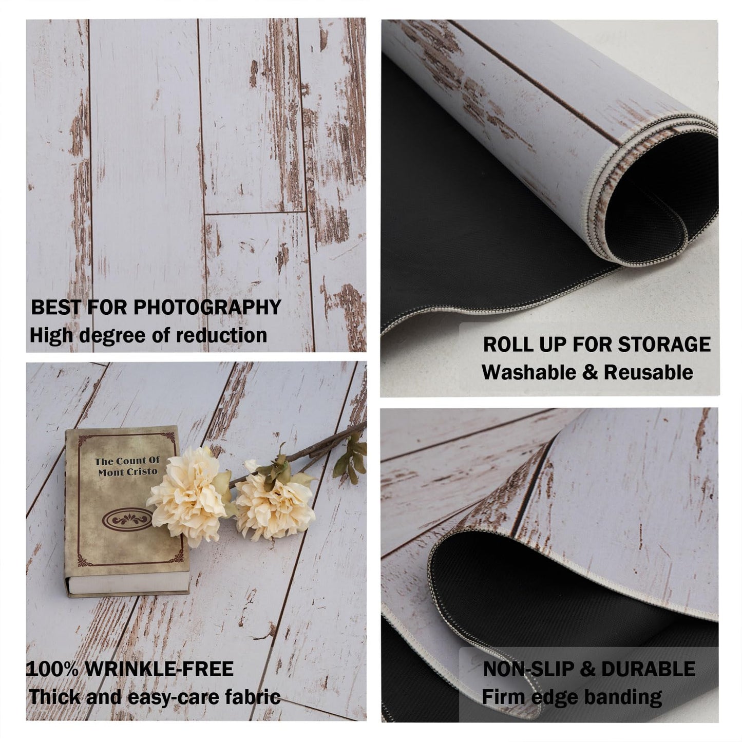 Kate Wood Texture Floor Mat Backdrop Photography Flooring Mats Rubber Floor Mat for Professional Photographers Studio Props 5x4ft