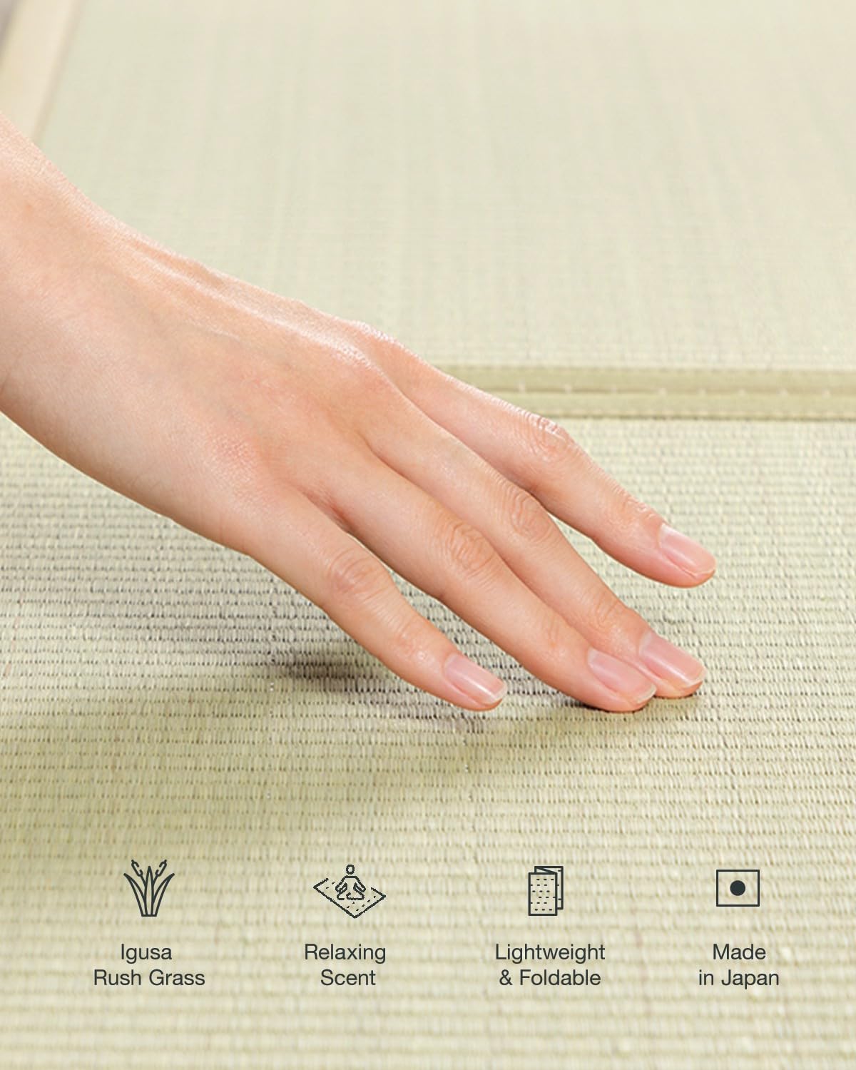 FULI Japanese Tatami Mattress, Foldable Igusa Rush Grass Tatami Rug, Natural Japanese Floor Mattress Mat Made in Japan, Twin XL