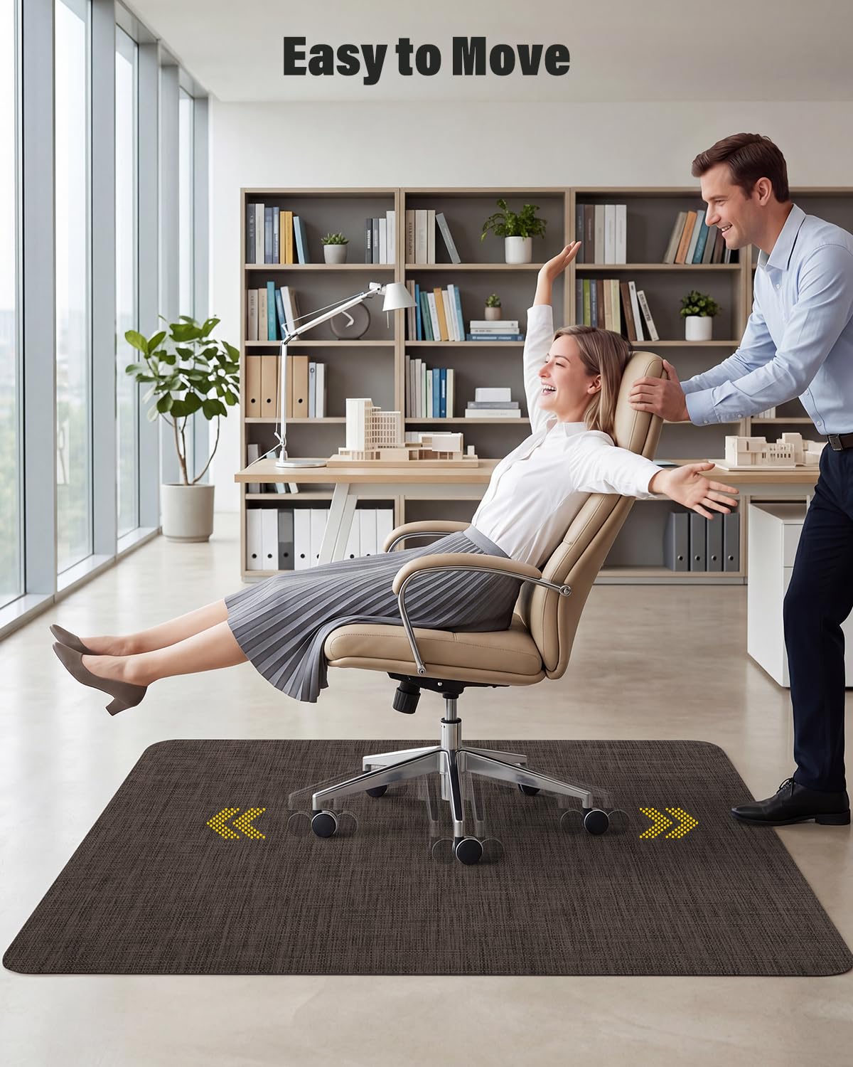Asrug Office Chair Mat for Hardwood Floor Mats 36" x 48" Desk Computer Chair Mat for Rolling Chair PVC Plastic Durable Non-Slip Under Desk Rug,Hard Floor Protector for Office Home, Dark Brown