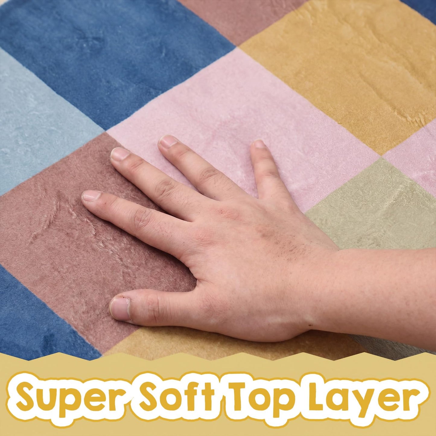 Breling Classroom Carpets Playmat Rugs 6x9 ft Kids Classroom Rugs with Rubber Backing Colorful Children's Seating Nursery Play Mat for Preschool Elementary Playroom Kindergarten