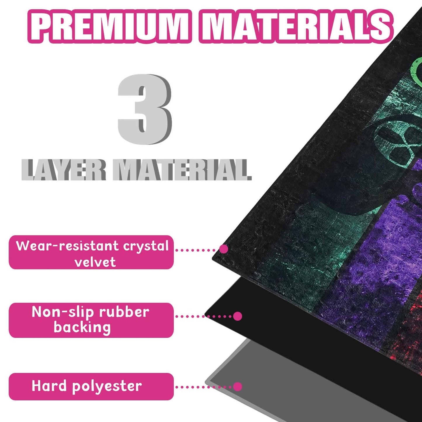 Gaming Chair Mat for Hardwood Floor 36"X 48" Heavy Duty Office Desk Chair Rug for Under Game Rolling Chairs Computer Decor Protect Mats Low Pile Non-Slip Rubber for Carpet & Tile Floor-Game