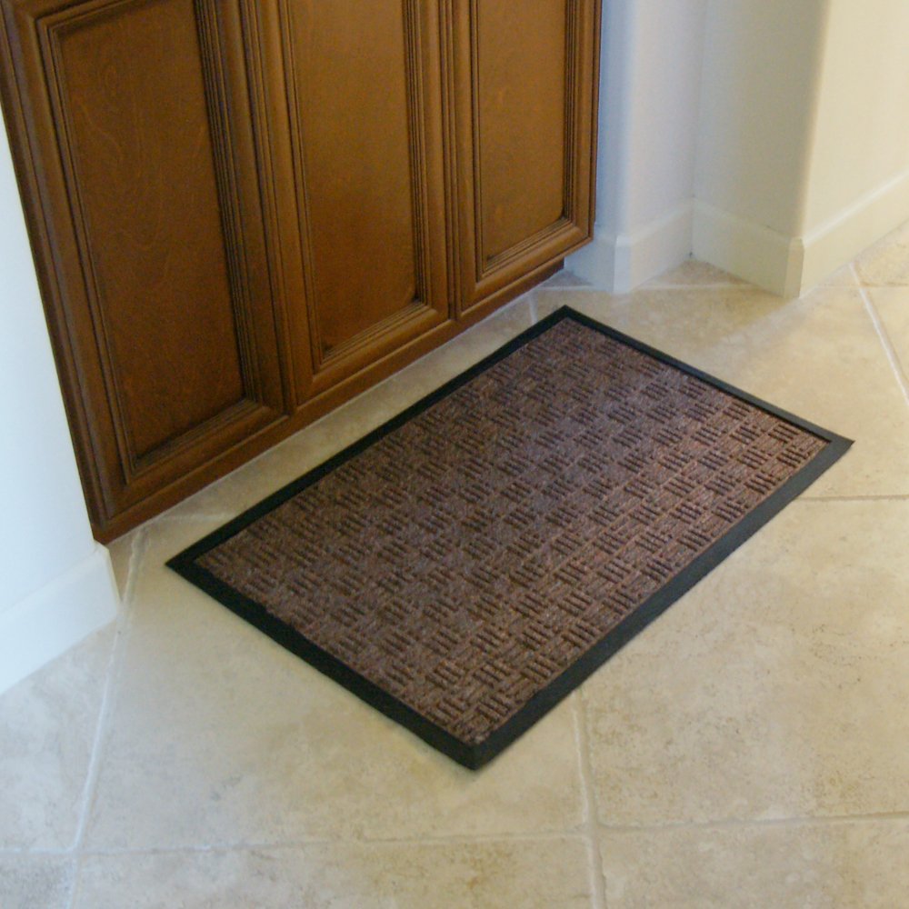 Rubber-Cal 03-197-ZWGR"Wellington" Rubber Carpet Door Absorbent Mat, 4' x 6', Gray